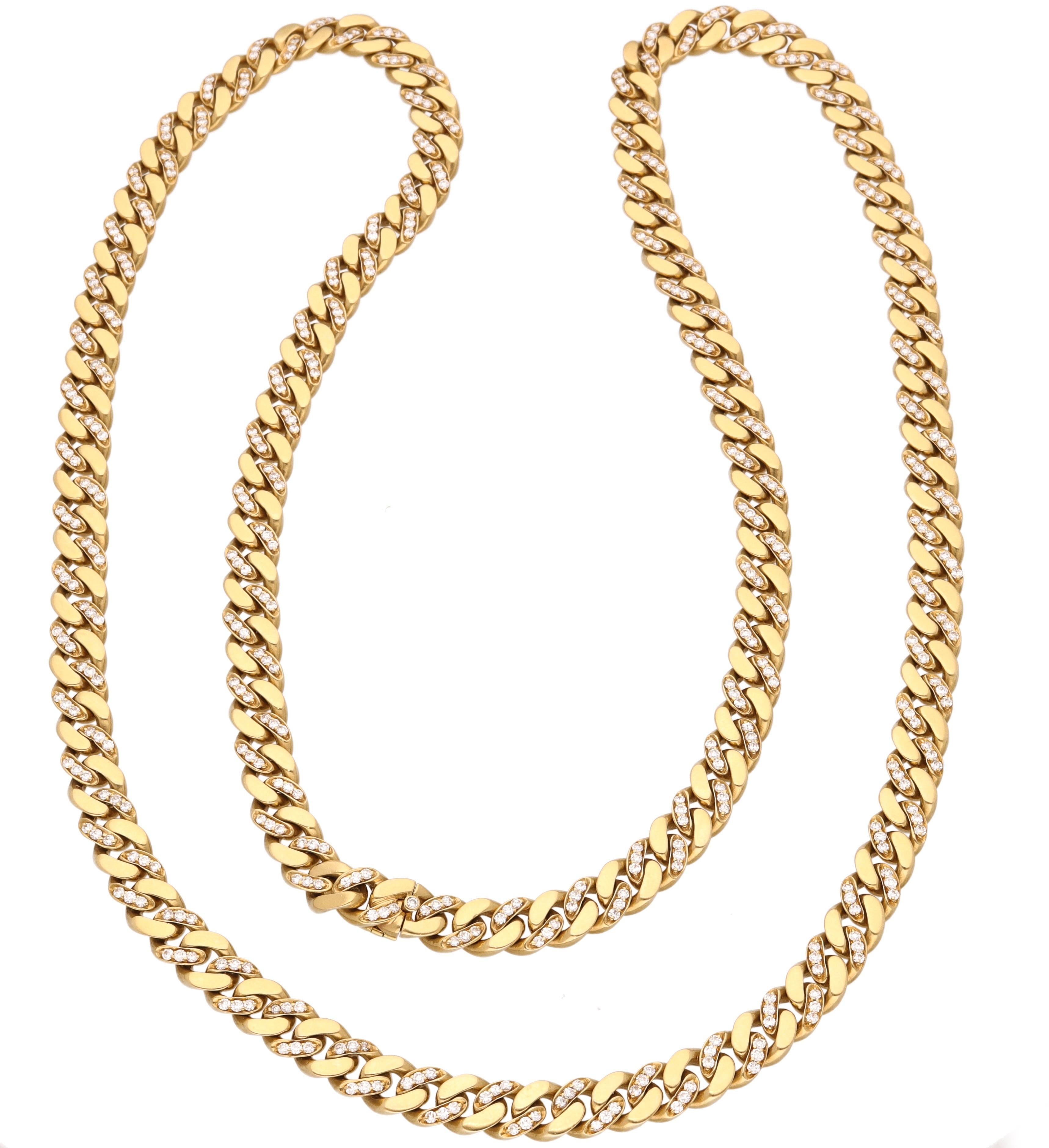 Modern 1980 Bulgari 18 Kt. Yellow Gold Diamonds Groumette Necklace