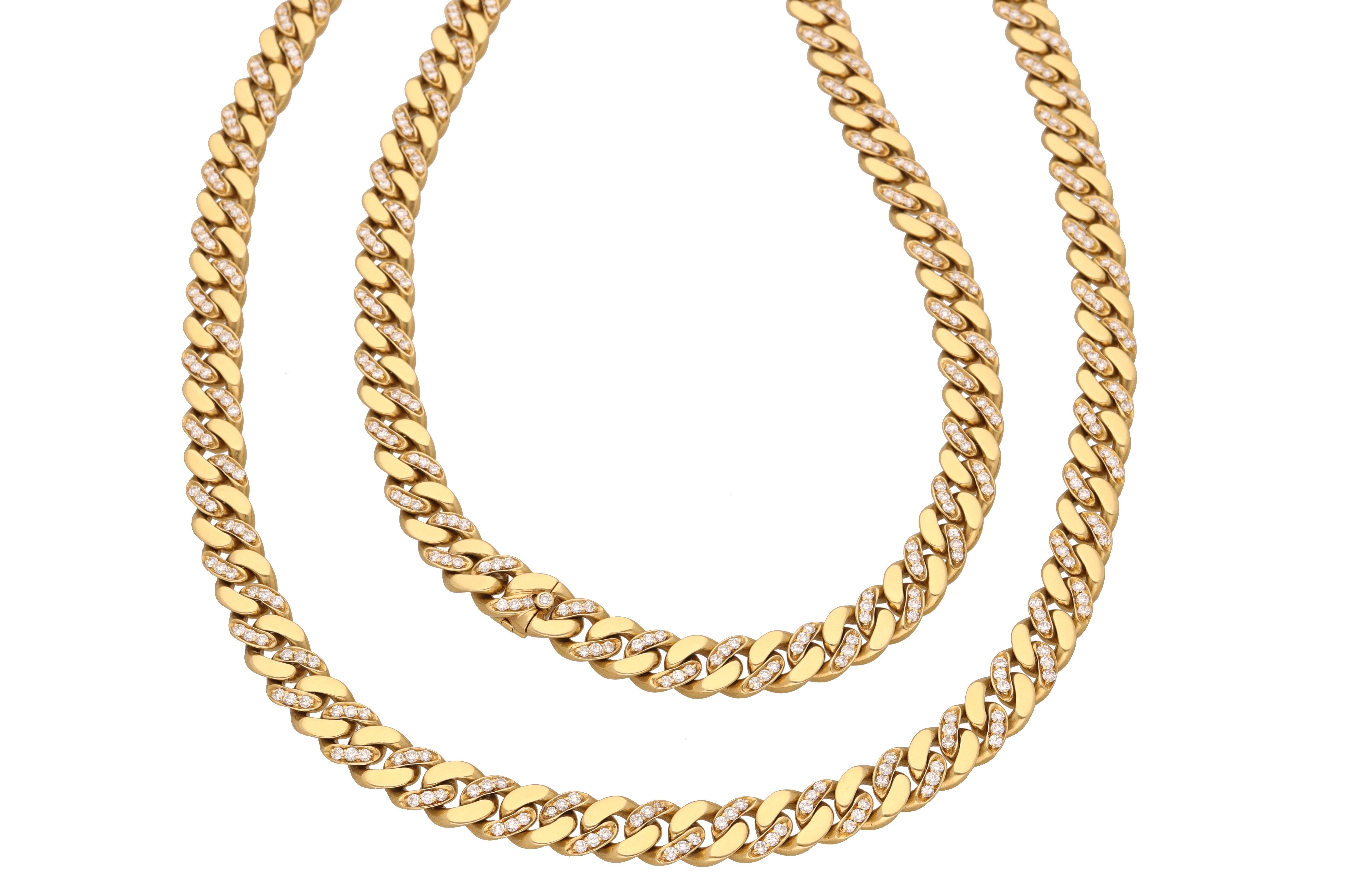 1980 Bulgari 18 Kt. Yellow Gold Diamonds Groumette Necklace 1