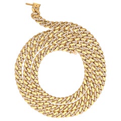 1980 Bulgari 18 Kt. Yellow Gold Diamonds Groumette Necklace