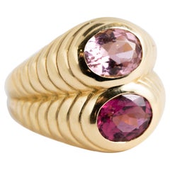 1980 Bulgari 18 kt. Doppio-Ring aus Gelbgold mit Turmalin