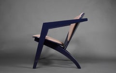 1980 Butterfly Blue Lounge Chair GE 460 Designed by Hans Wegner