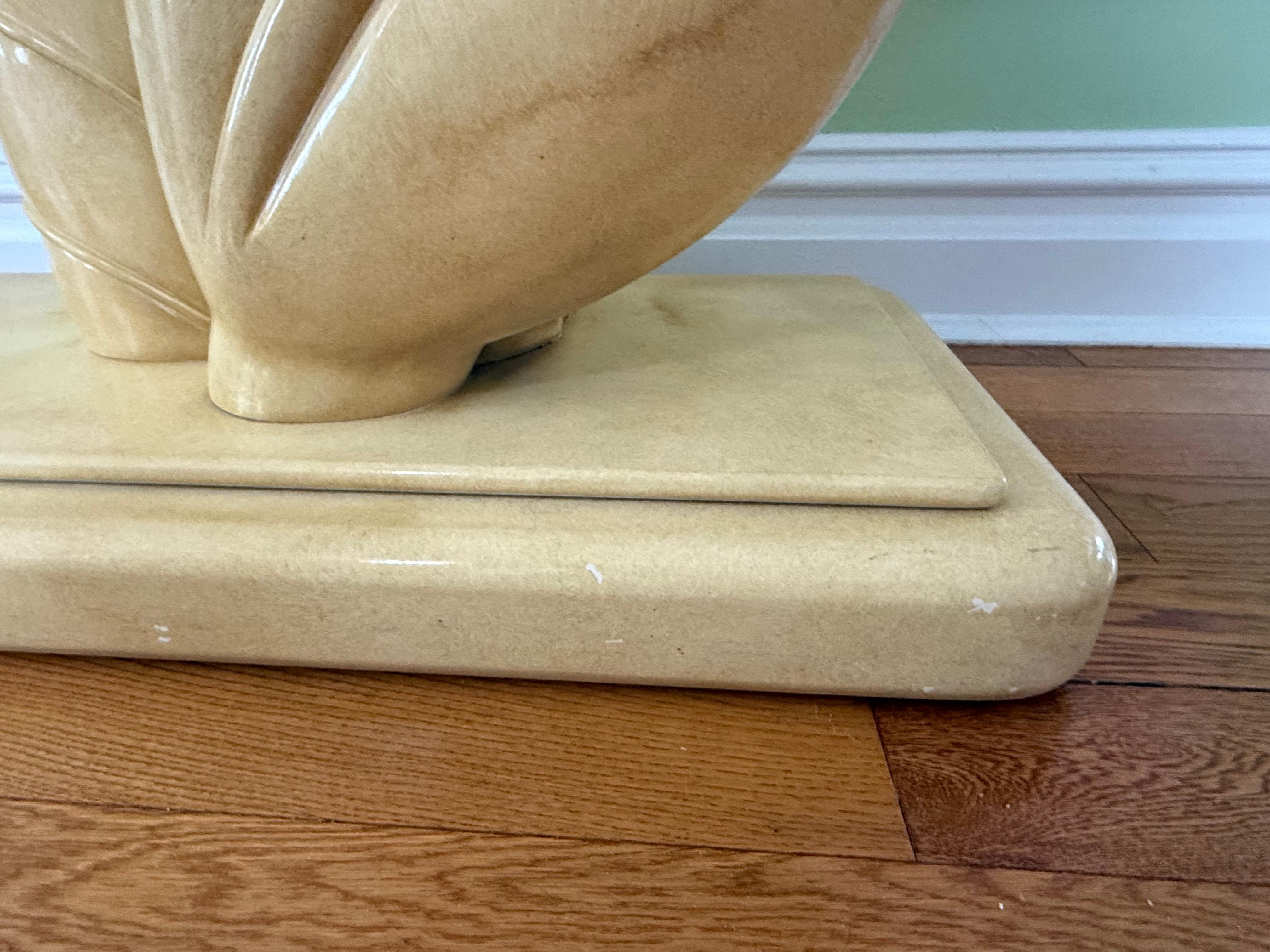 American 1980 Calla Lily Lacquered Console Table in the style of Karl Springer For Sale