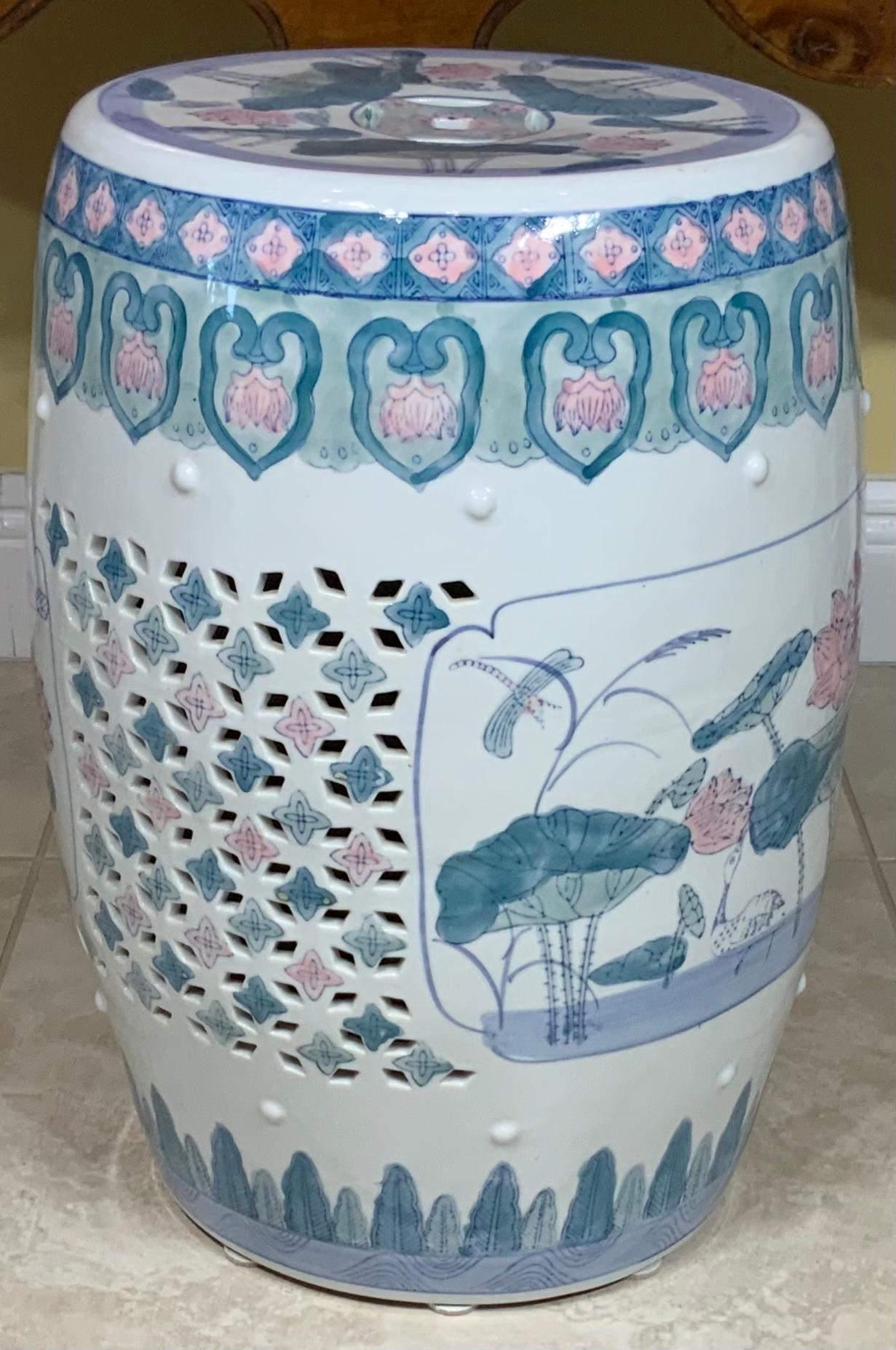 Hand-Crafted 1980 Chinese Ceramic Garden Stool