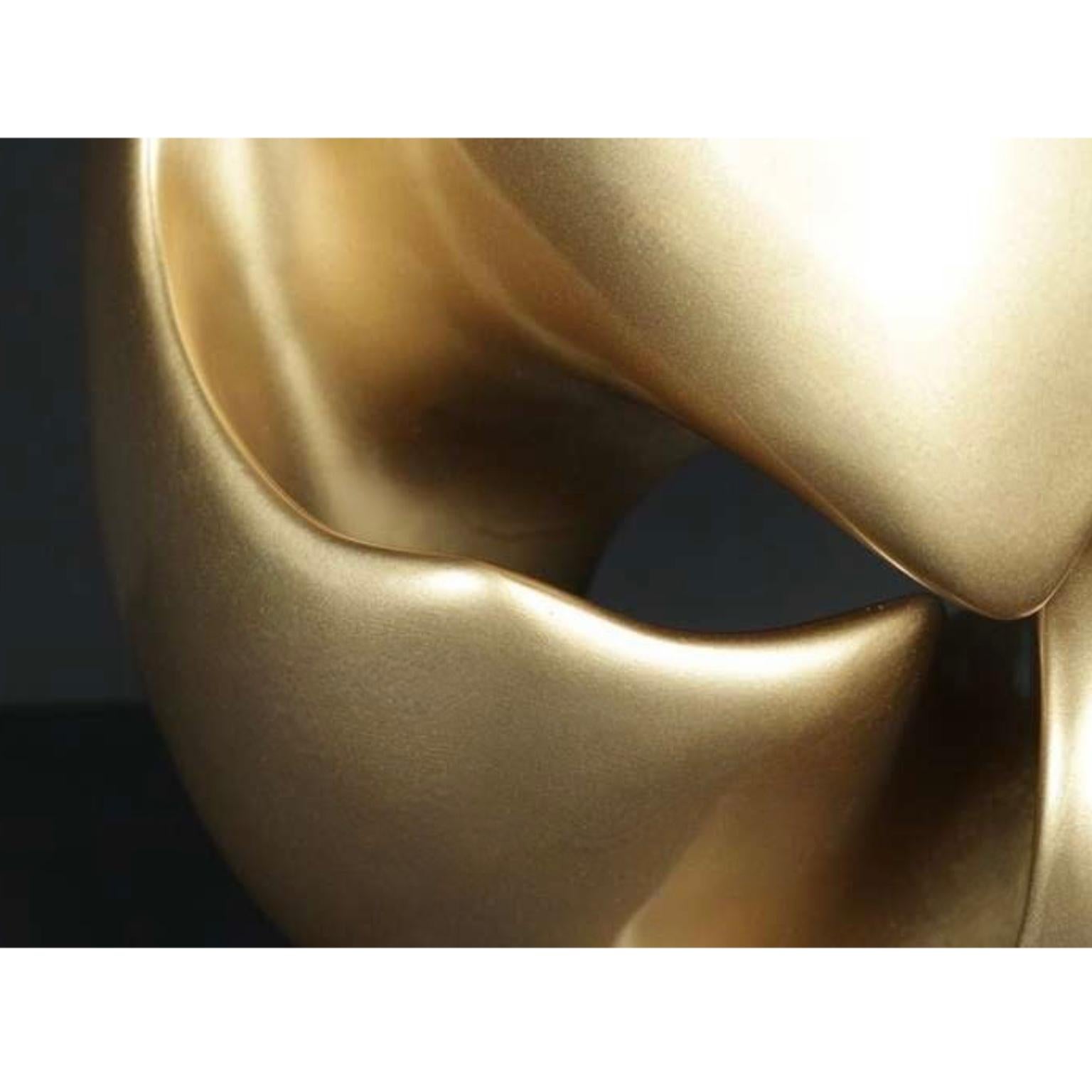 French 1980 Contemporary Golden Sculpture Maison Roche-Bobois For Sale