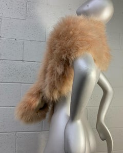 1980 Delphine-Paris Blush Color Maribou Feather Stole w Silk Lining
