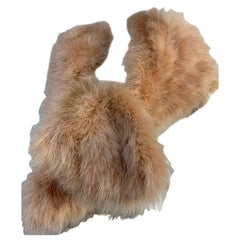 1980 Delphine-Paris Blush Color Maribou Feather Stole w Silk Lining