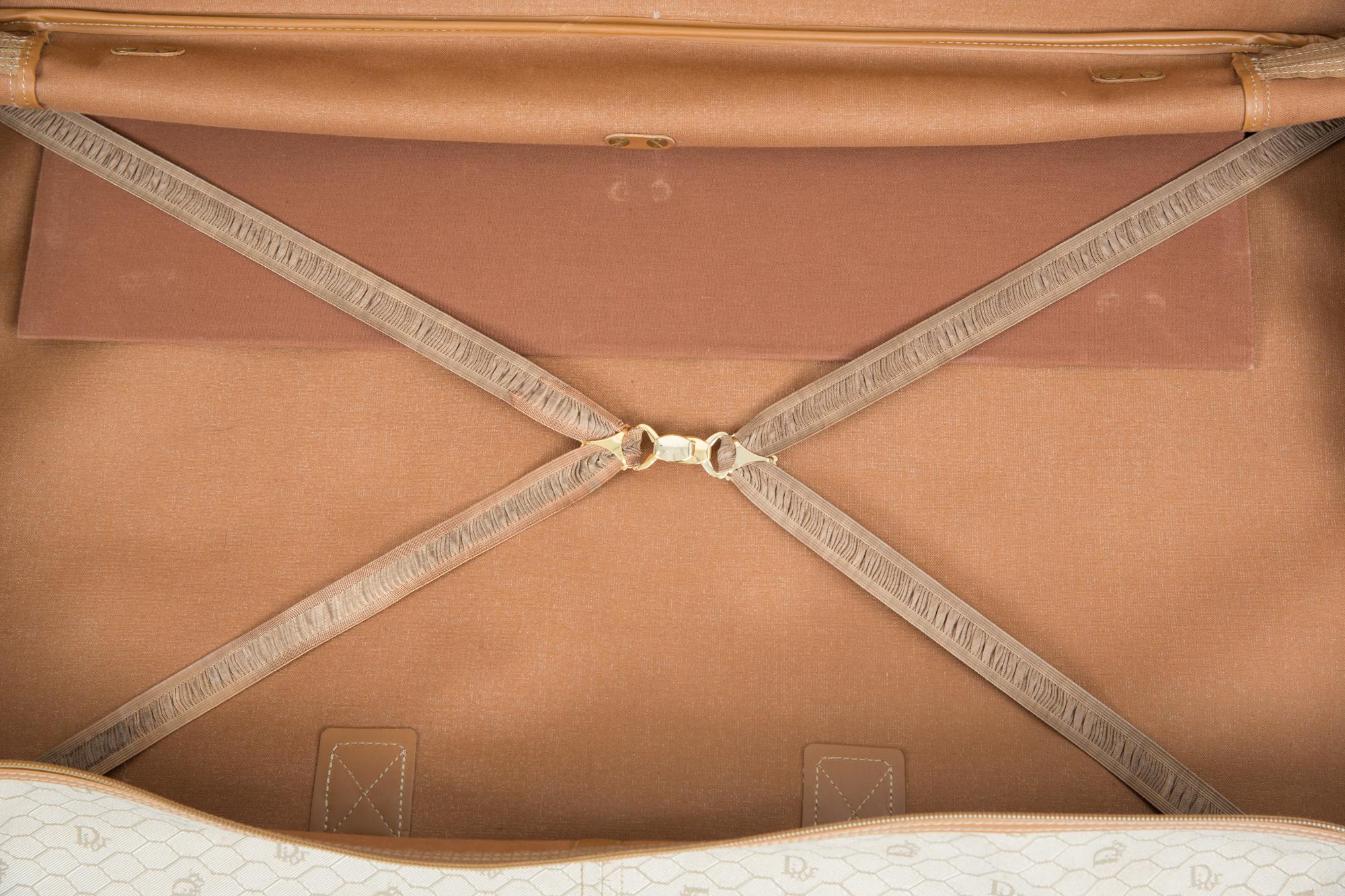 1980 Dior Camel Canvas Monogram Suitcase  1