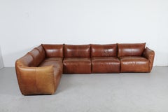 Niederländisches Soft-Form-Leder-Ecksofa von 1980 im Stil von Gerard Van Den Berg