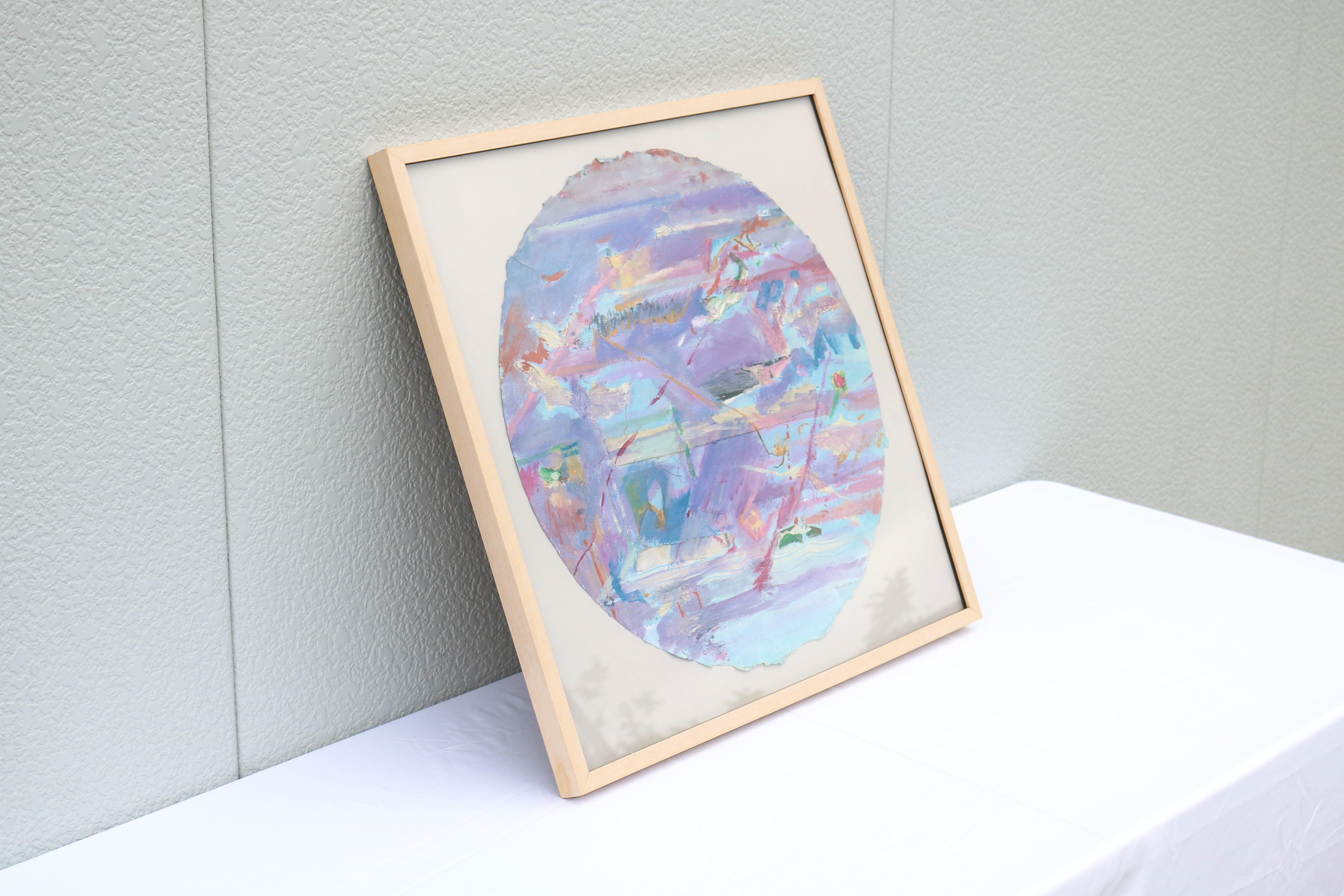 1980 Frances Kornbluth Collage único circular abstracto de técnica mixta sobre papel en venta 2