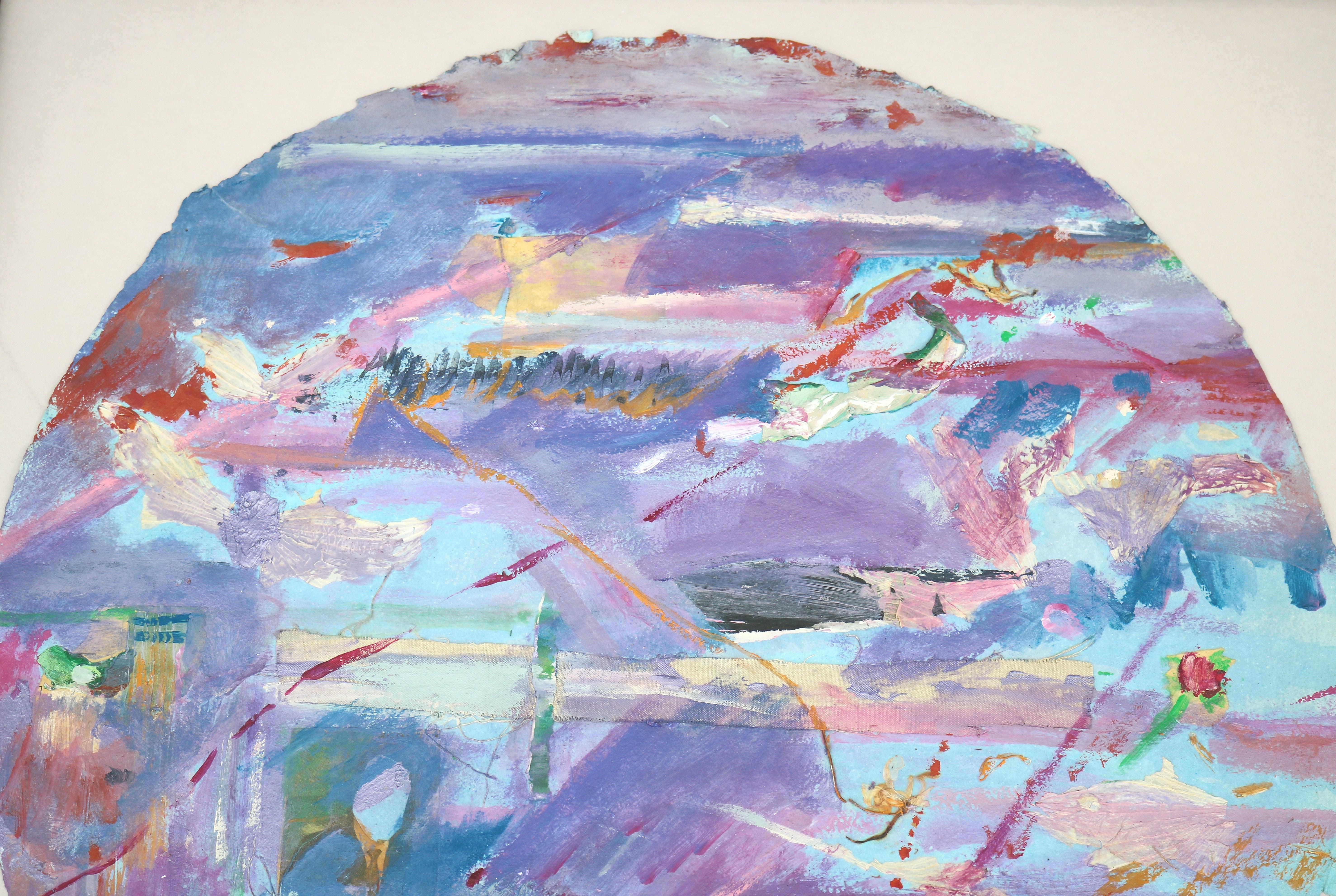 1980 Frances Kornbluth Collage único circular abstracto de técnica mixta sobre papel en venta 4