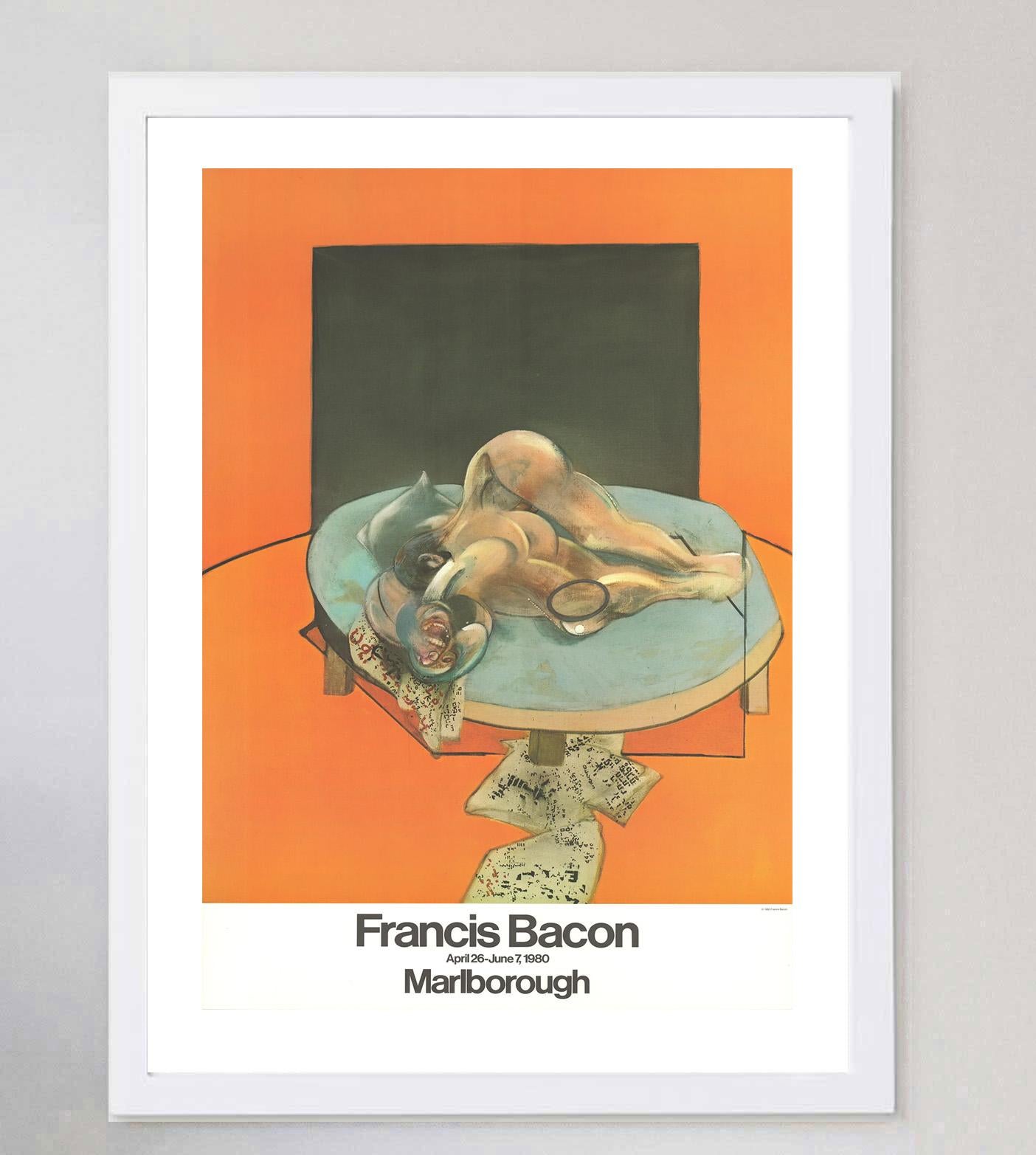 1980 Francis Bacon - Galería Marlborough Cartel Vintage Original Estadounidense en venta