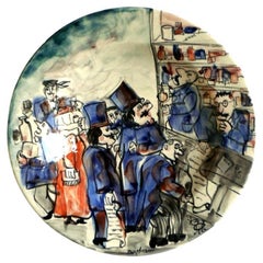 1980 Franz Borghese Italian Art Ceramic Rossicone Pharmacy Plate
