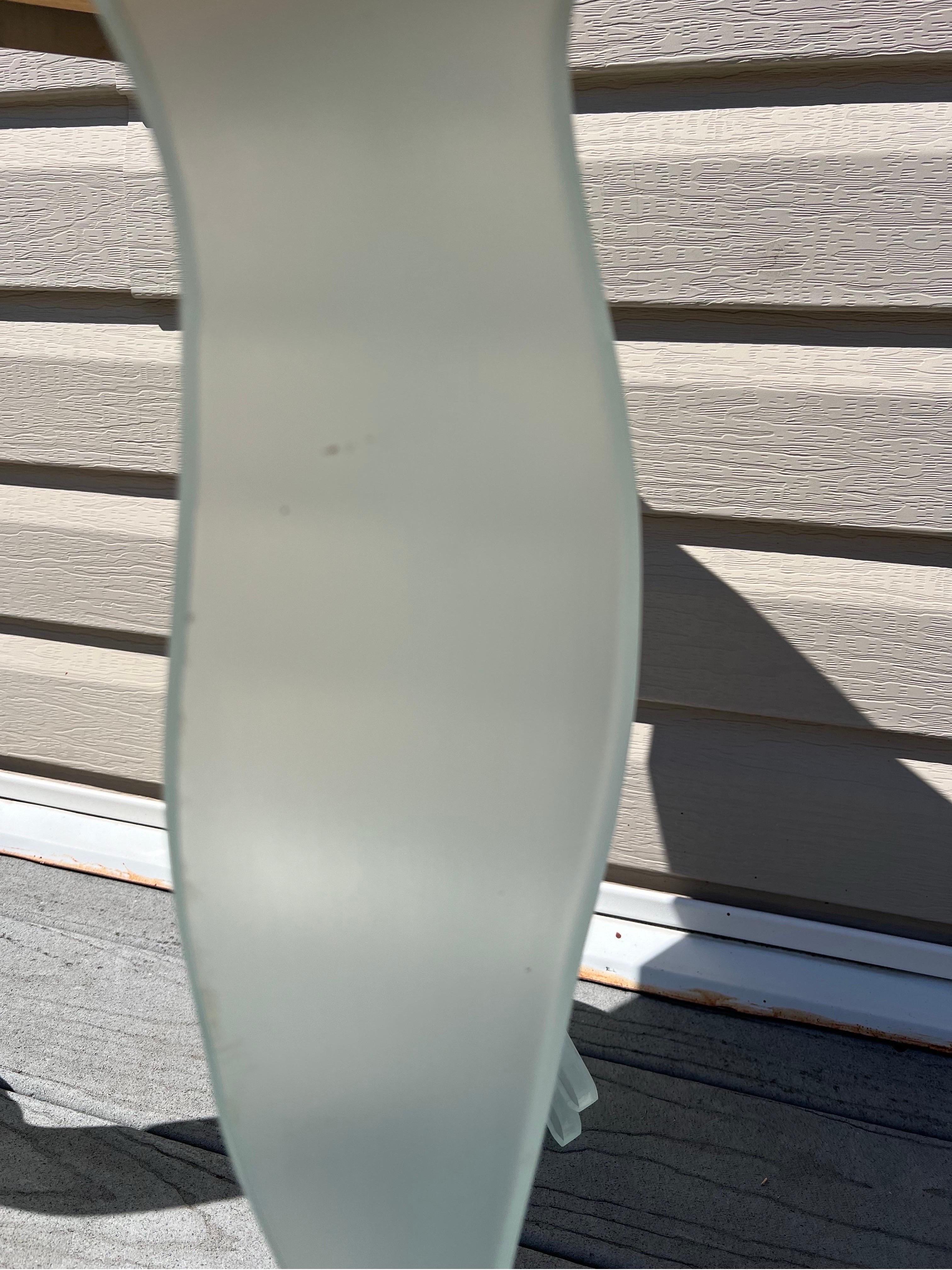 1980 Frosted Glass Hands Table For Sale 1