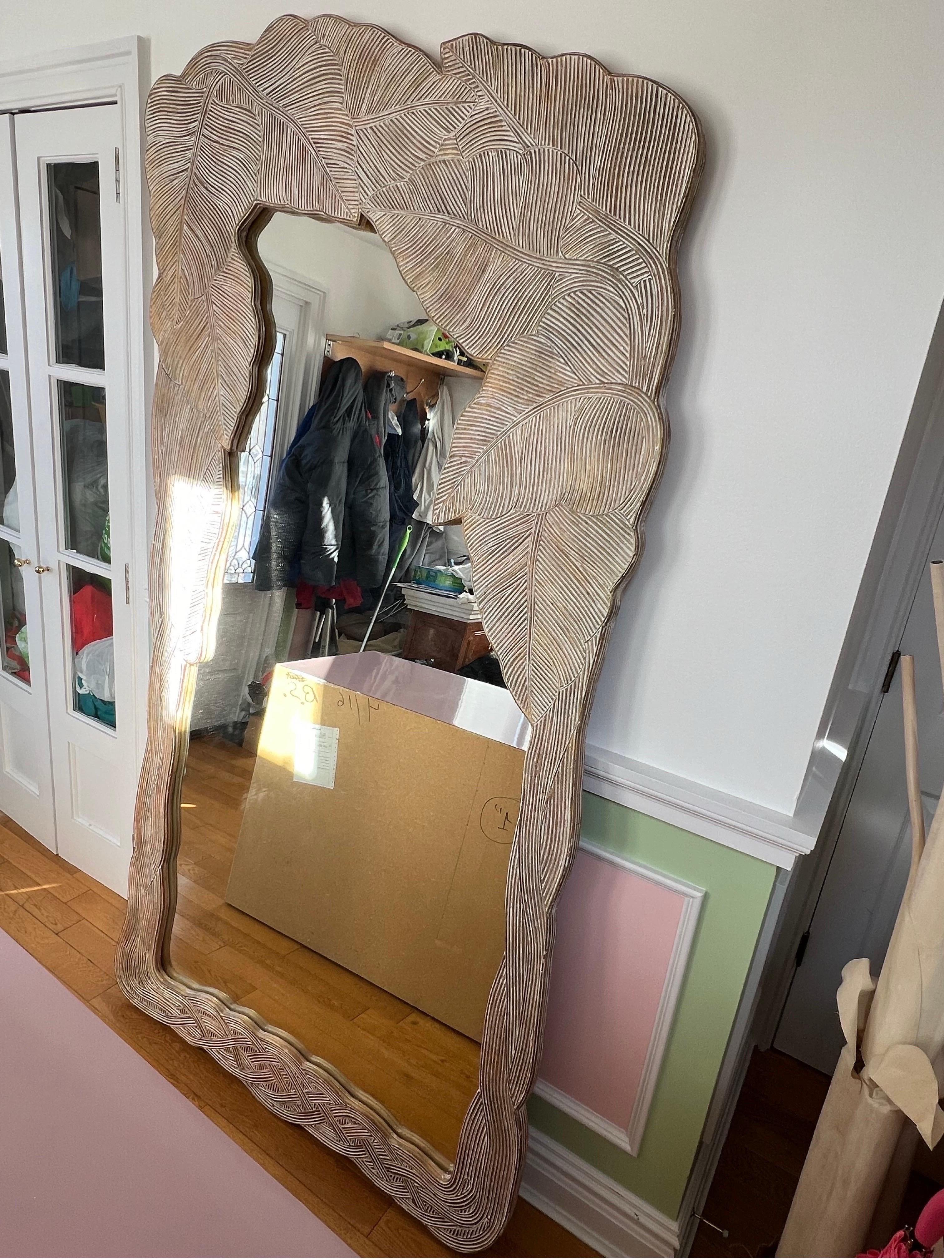 One of a kind full body length floor mirror in the style of Gabriella Crespi. According to the original owner, they custom made them in Florida in 1980.

In fabulous condition, a truly unique vintage piece