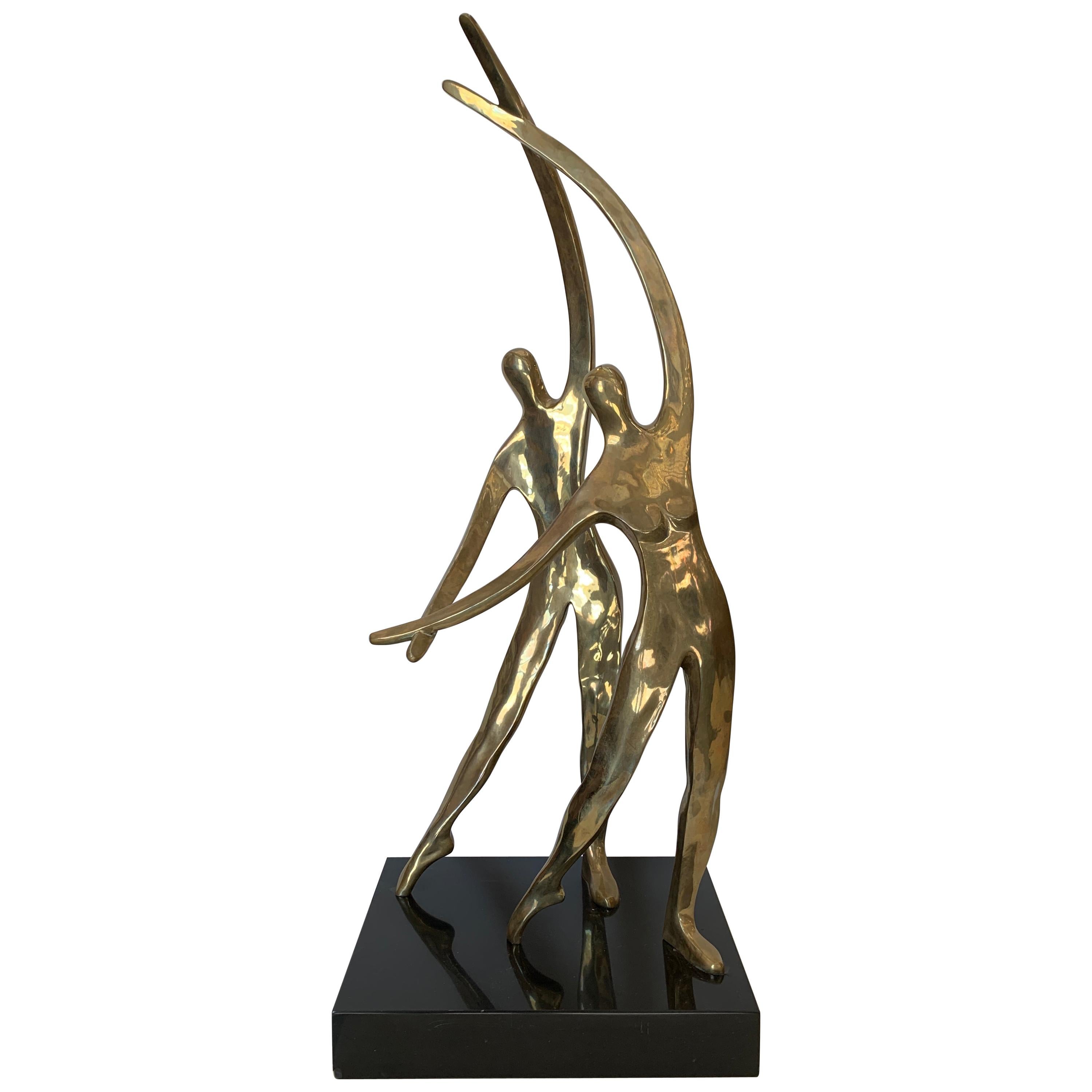 1980 Gardner Locke Pareja de bailarines de bronce