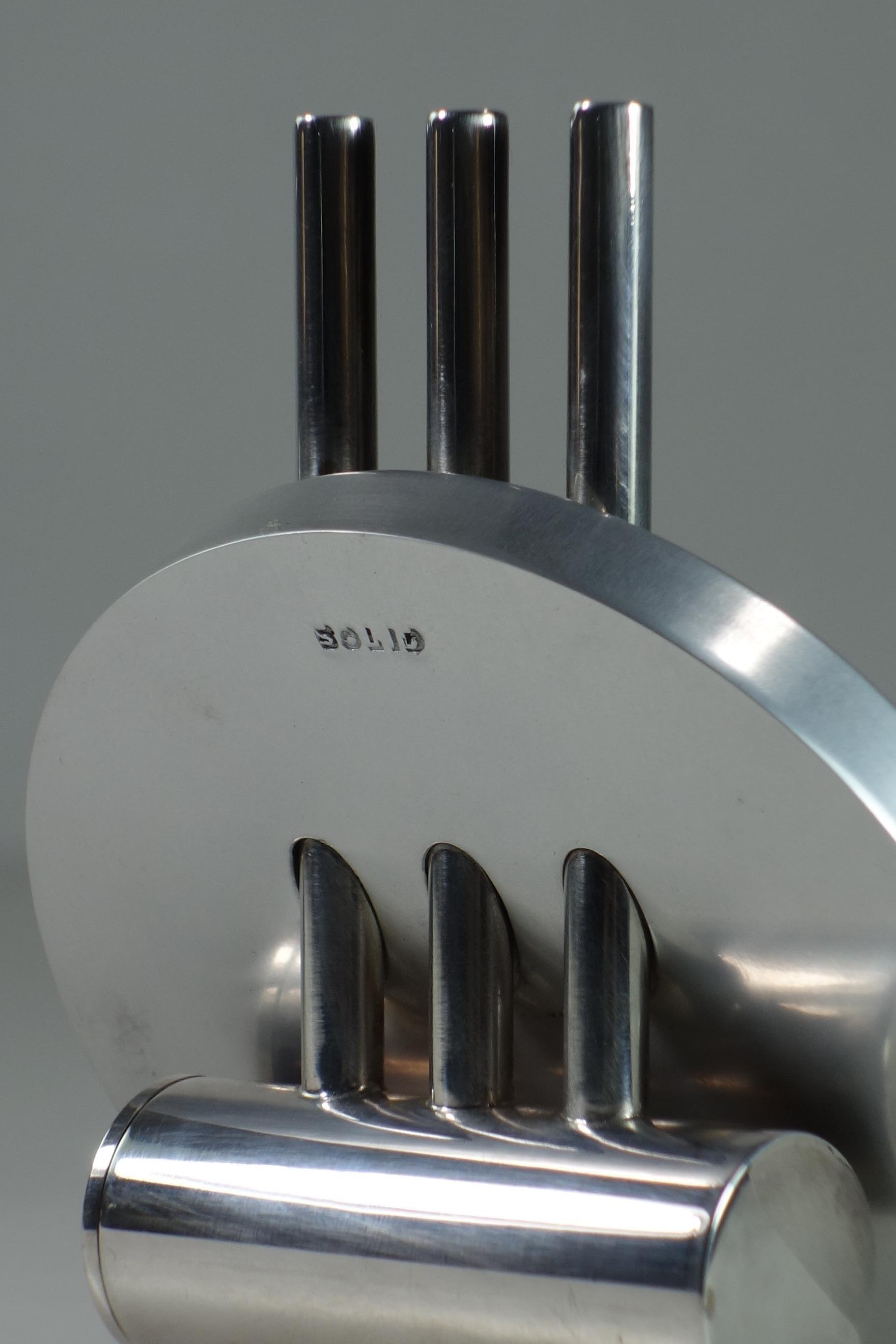 1980 Geert Koster Michele de Lucchi Sólido Diseño Postmoderno Metal Sal Pimienta finales del siglo XX en venta