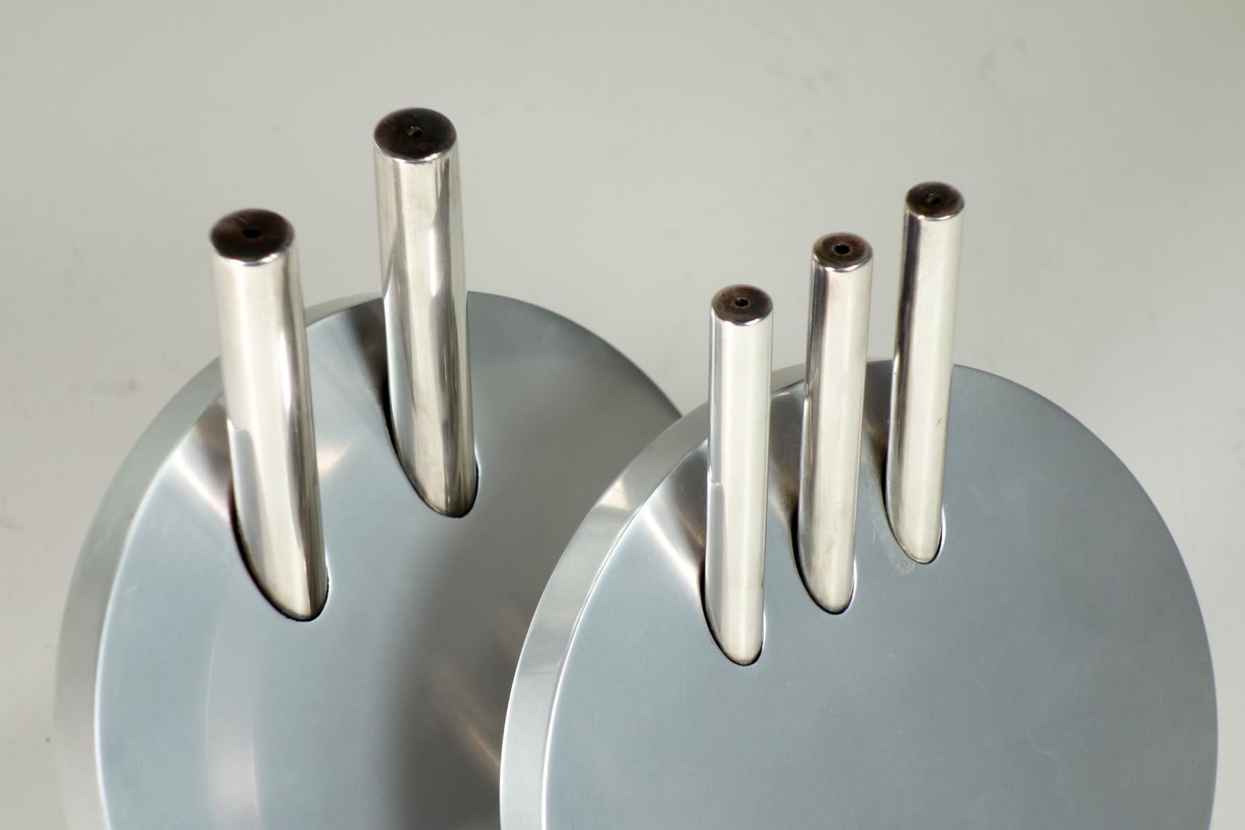 1980 Geert Koster Michele de Lucchi Sólido Diseño Postmoderno Metal Sal Pimienta en venta 1