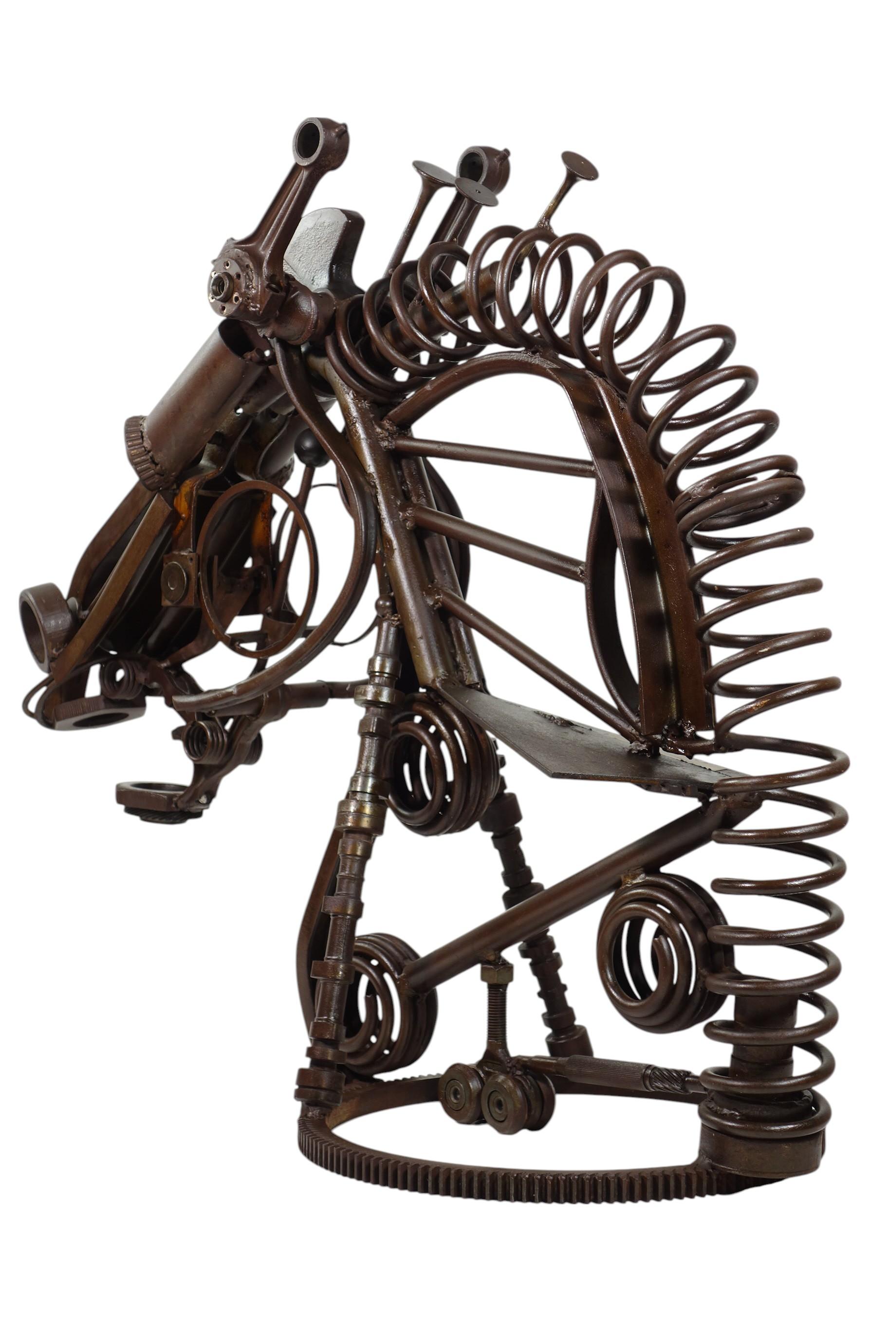 1980 Scultura italiana di cavallo gigante in ferro in vendita 3