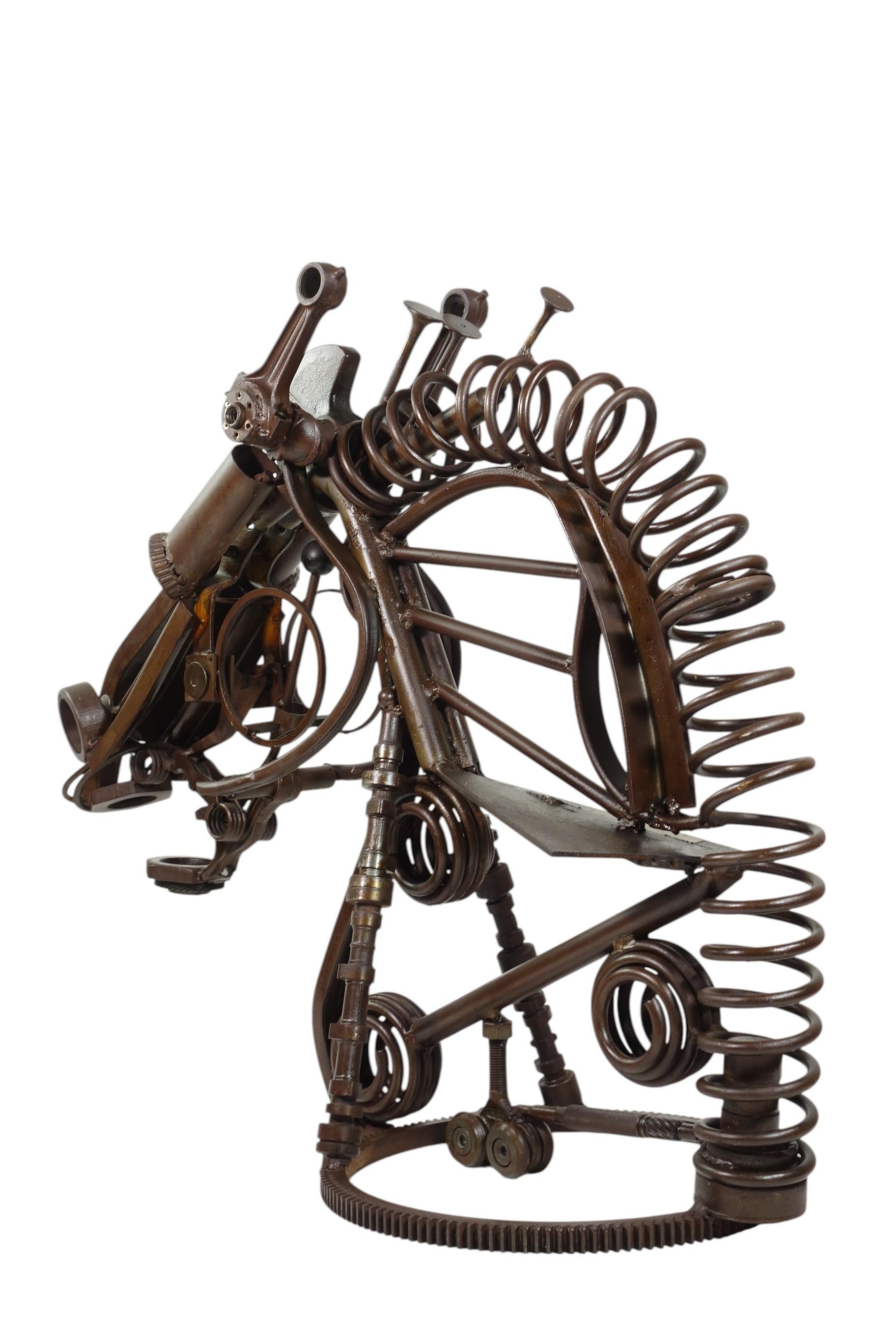 1980 Scultura italiana di cavallo gigante in ferro in vendita 1