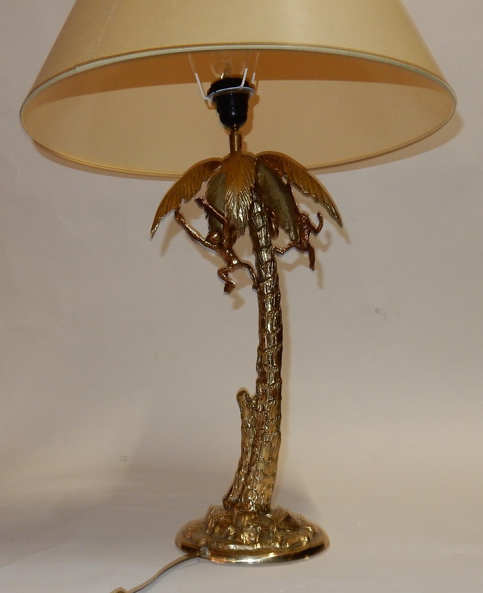 palm tree monkey lamp