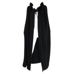 Vintage 1980 Giorgio Sant'Angelo Avant-Garde Black Silk Pleated Cape for Neiman Marcus
