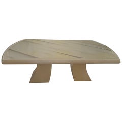 1980 Goat Skins Yellow Dining Table in the Style of Karl Springer
