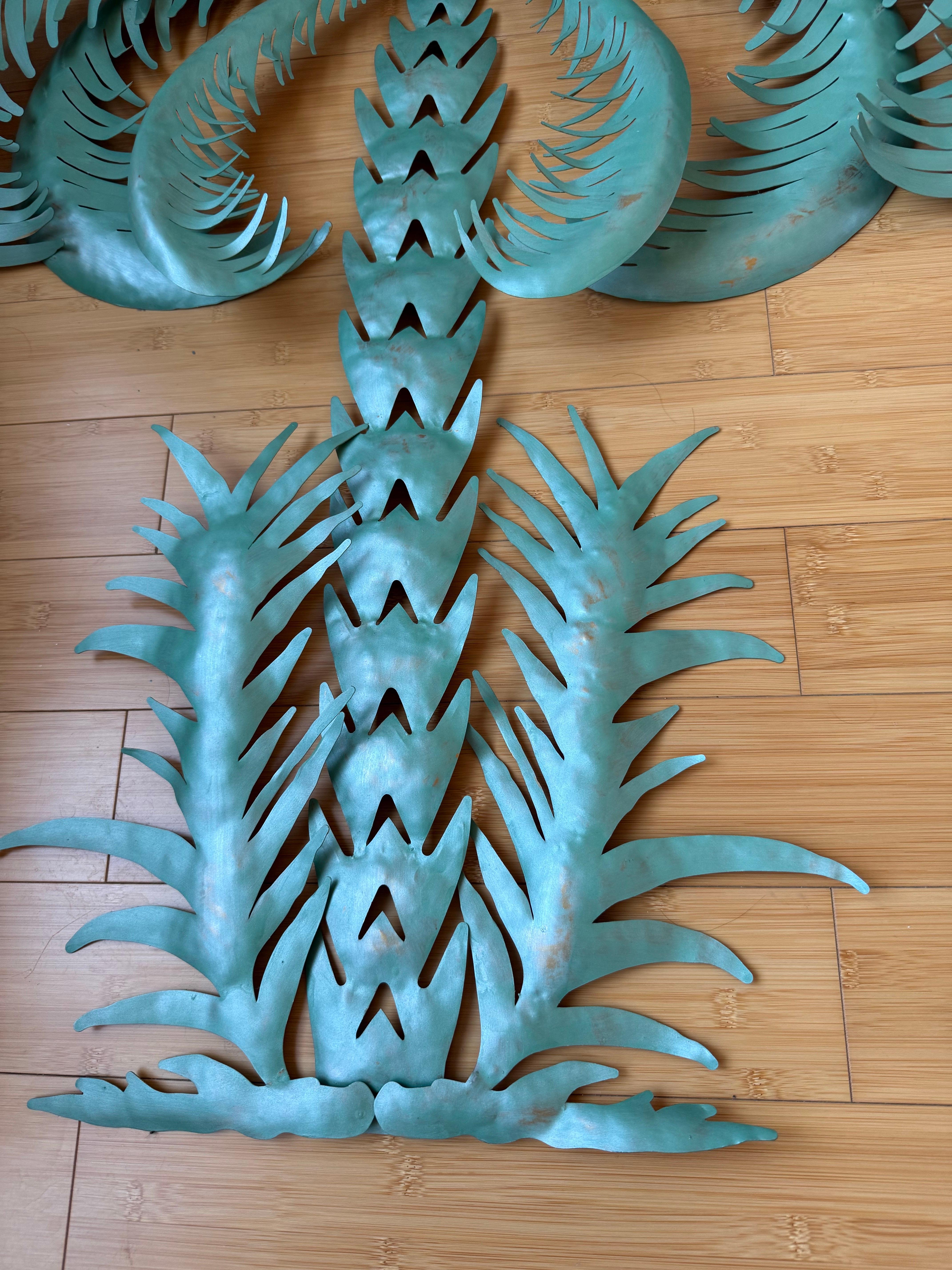 1980 Palme in metallo d'epoca - Una coppia, Made in Thailandia. Facile da appendere. C'è un anello nella parte posteriore della scultura in metallo