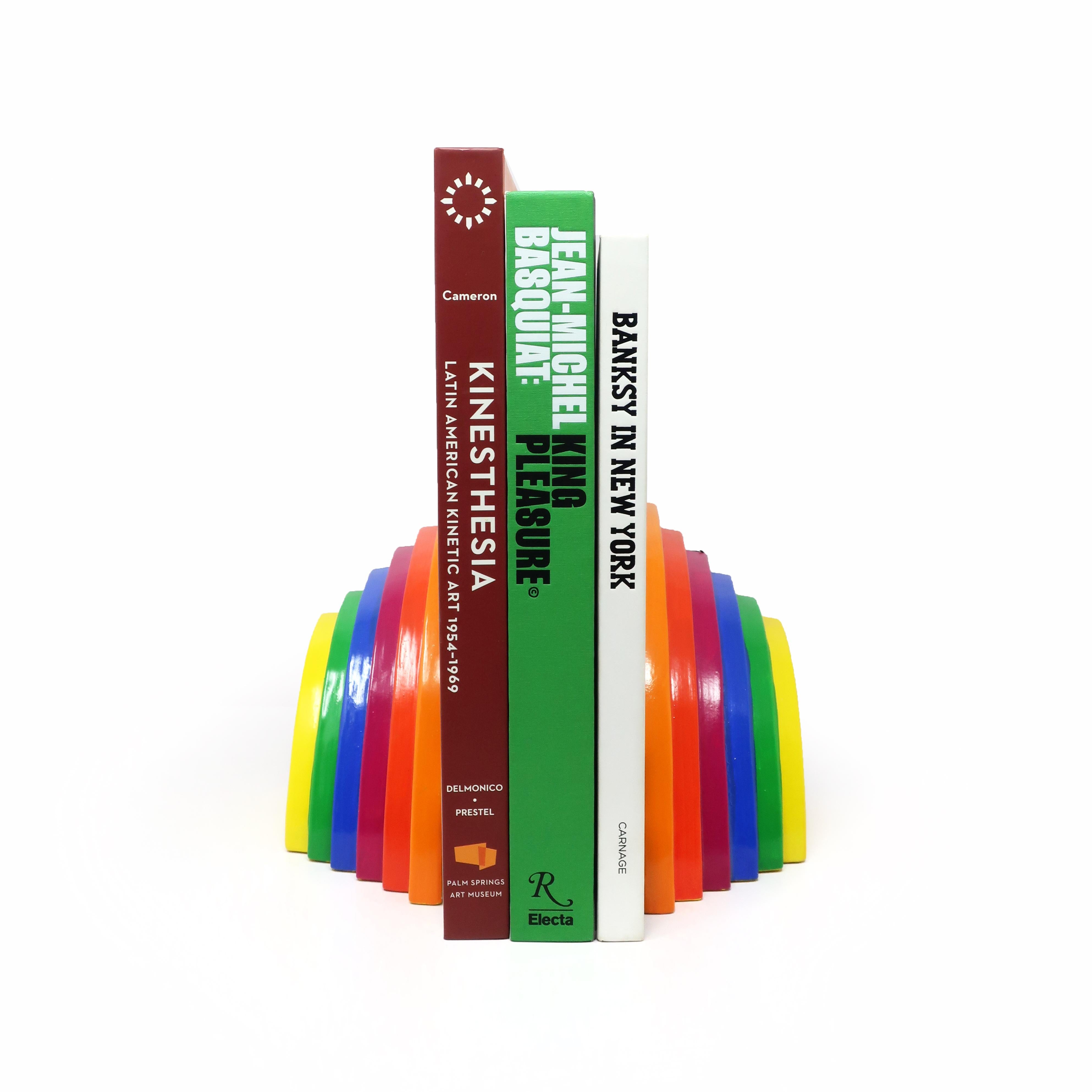 20th Century 1980 Hand Painted Ceramic Rainbow Bookends by Fitz and Floyd