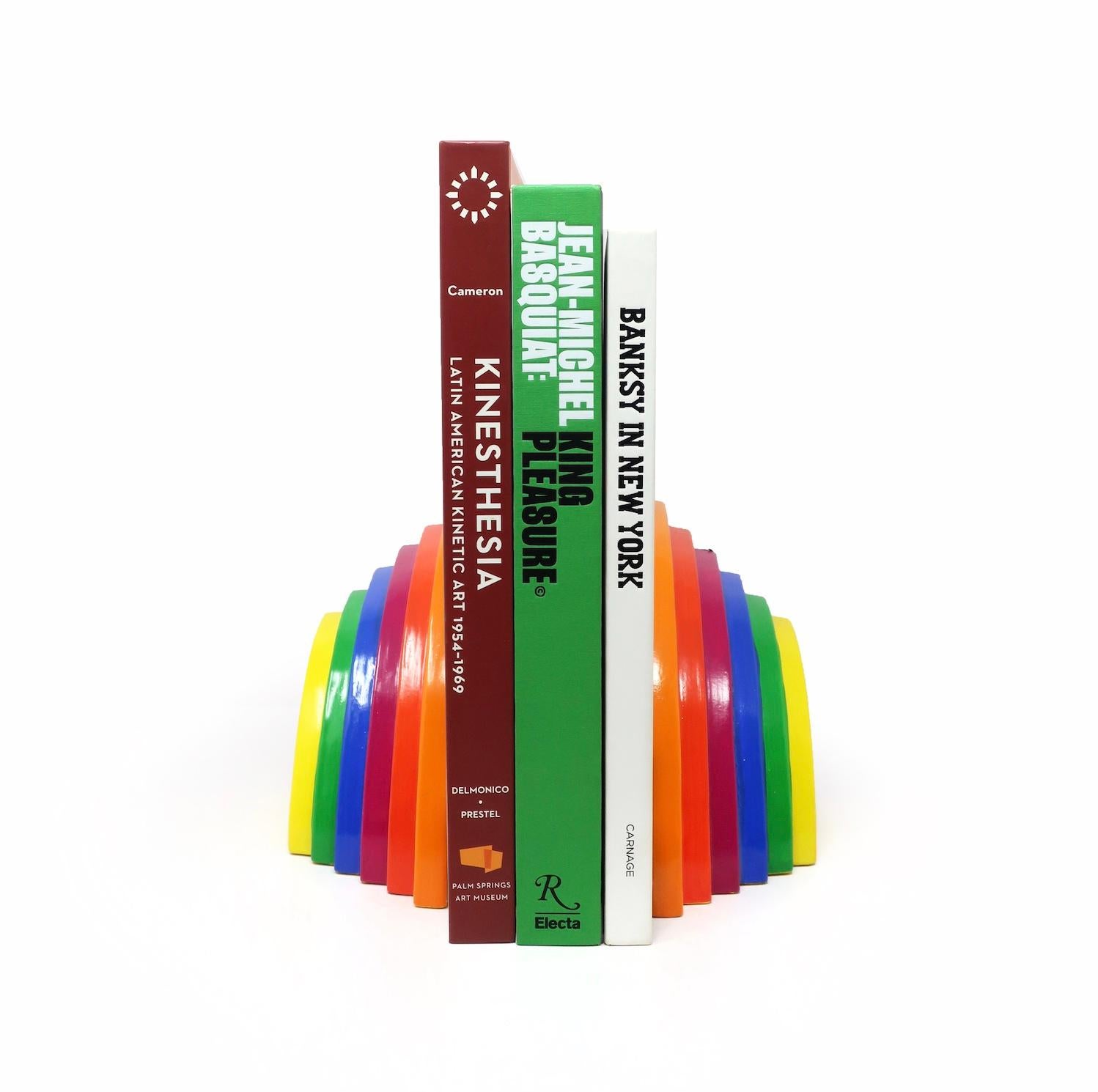 1980 Hand Painted Ceramic Rainbow Bookends by Fitz and Floyd 1