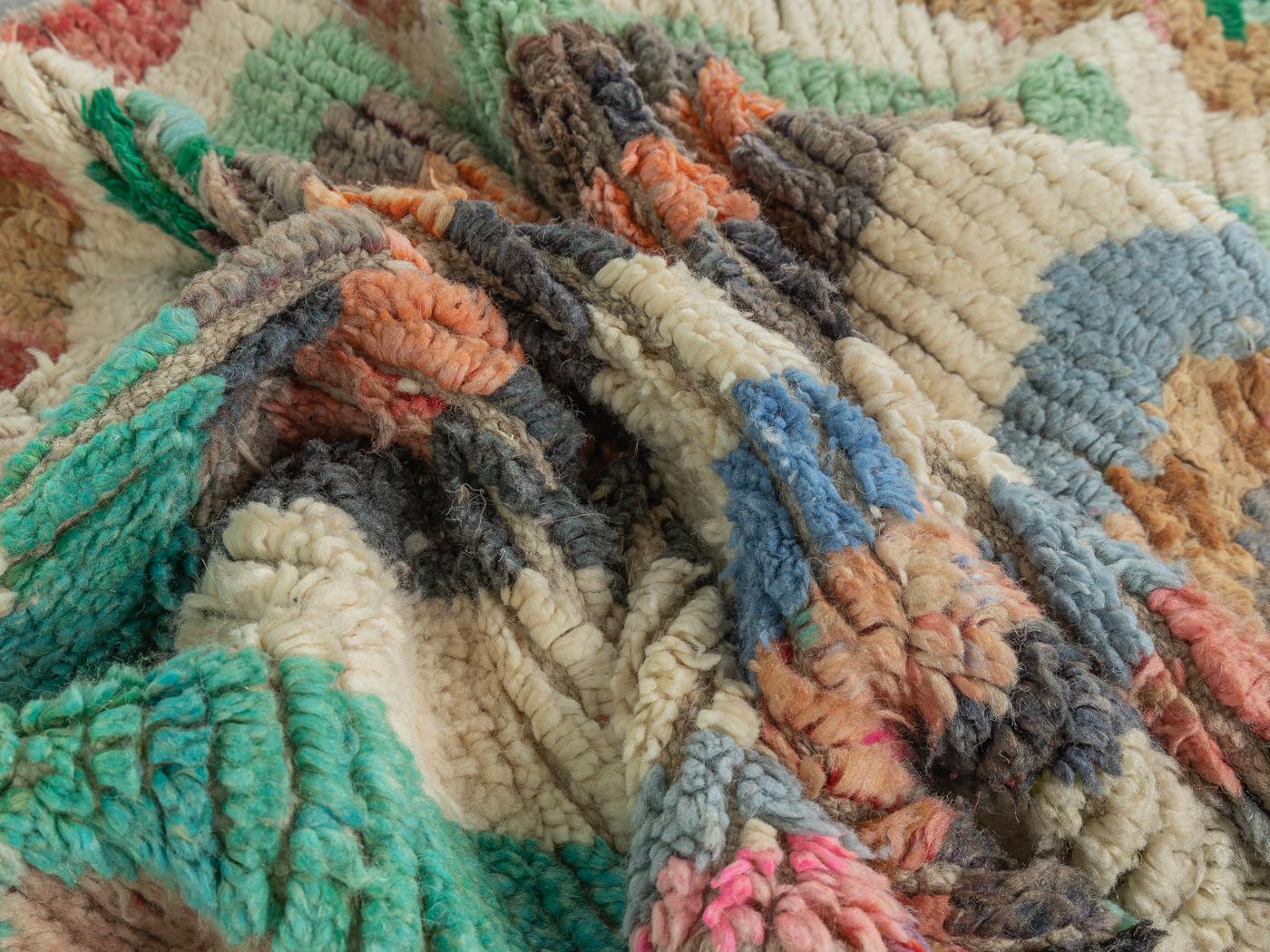 1980 Handgefertigter Berberteppich aus 100 % Wolle (Ende des 20. Jahrhunderts) im Angebot