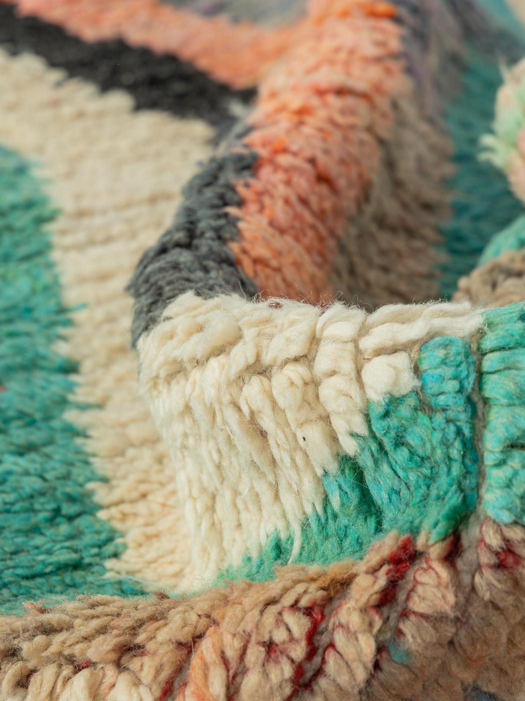 1980 Handmade Berber Rug 100% Wool For Sale 1