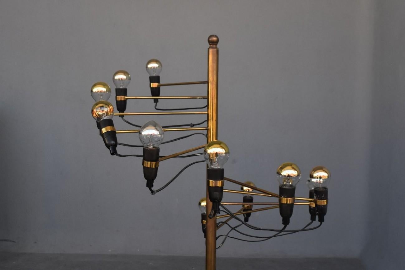 Post-Modern 1980 Helical Bronze Floor Lamp by Gino Sarfati For Sale
