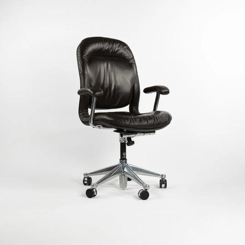 American 1980 Herman Miller Equa High Back Executive Desk Chair by Bill Stumpf in Leather For Sale