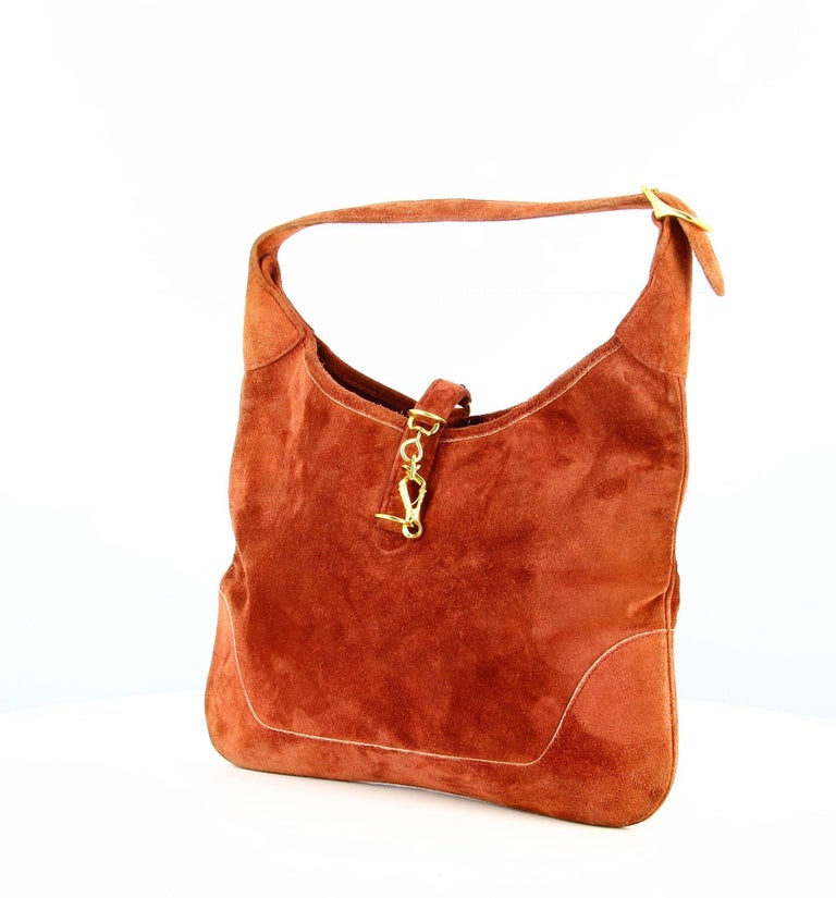 1980 Hermès Trim Bag in Burgundy Suede For Sale at 1stDibs