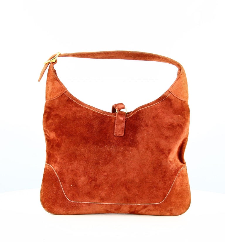 1980 Hermès Trim Bag in Burgundy Suede For Sale at 1stDibs