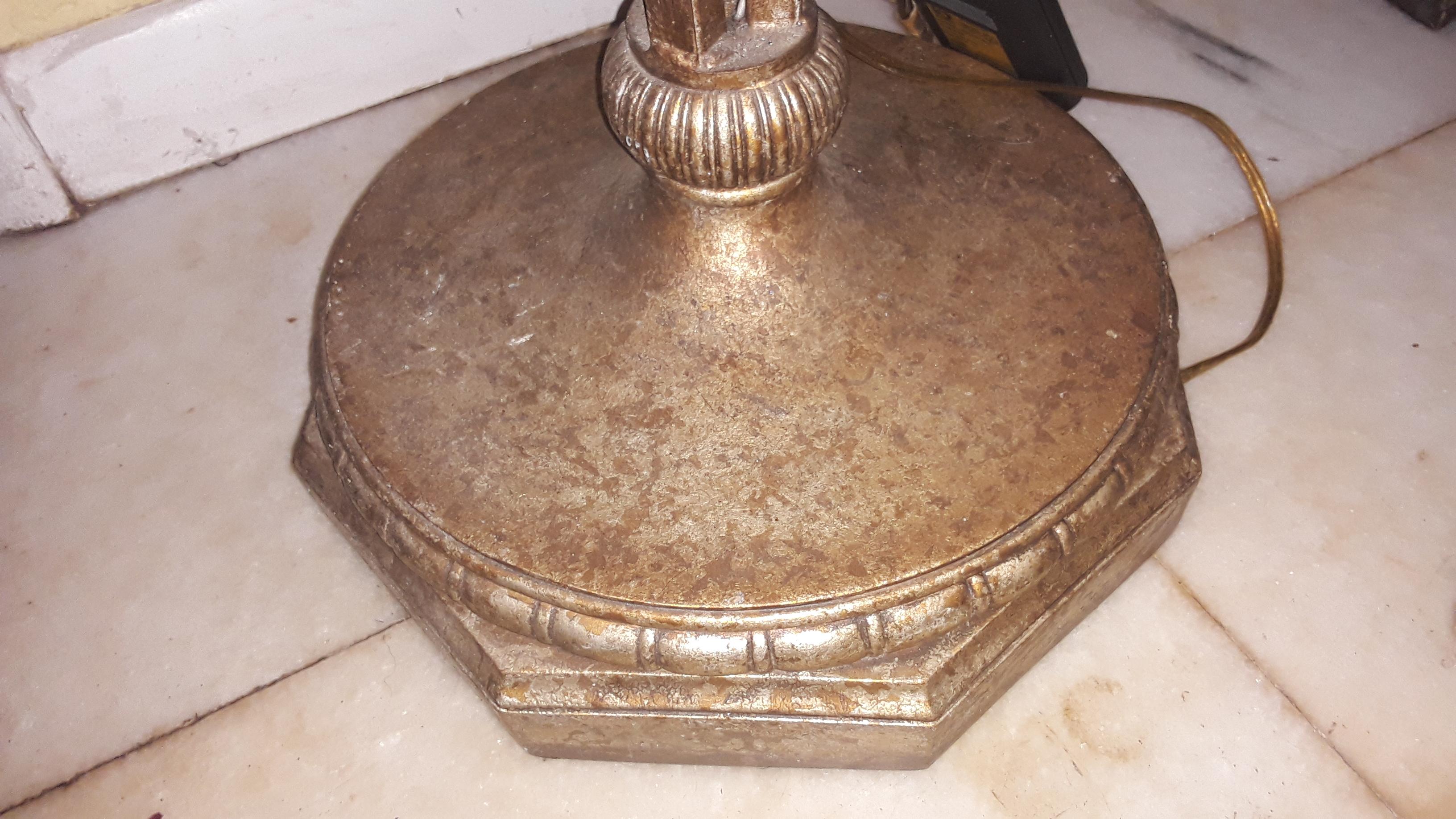 Lampadaire « Urne en cristal sur piédestal » en fer patiné Hollywood Regency de 1980, 74 pouces en vente 9