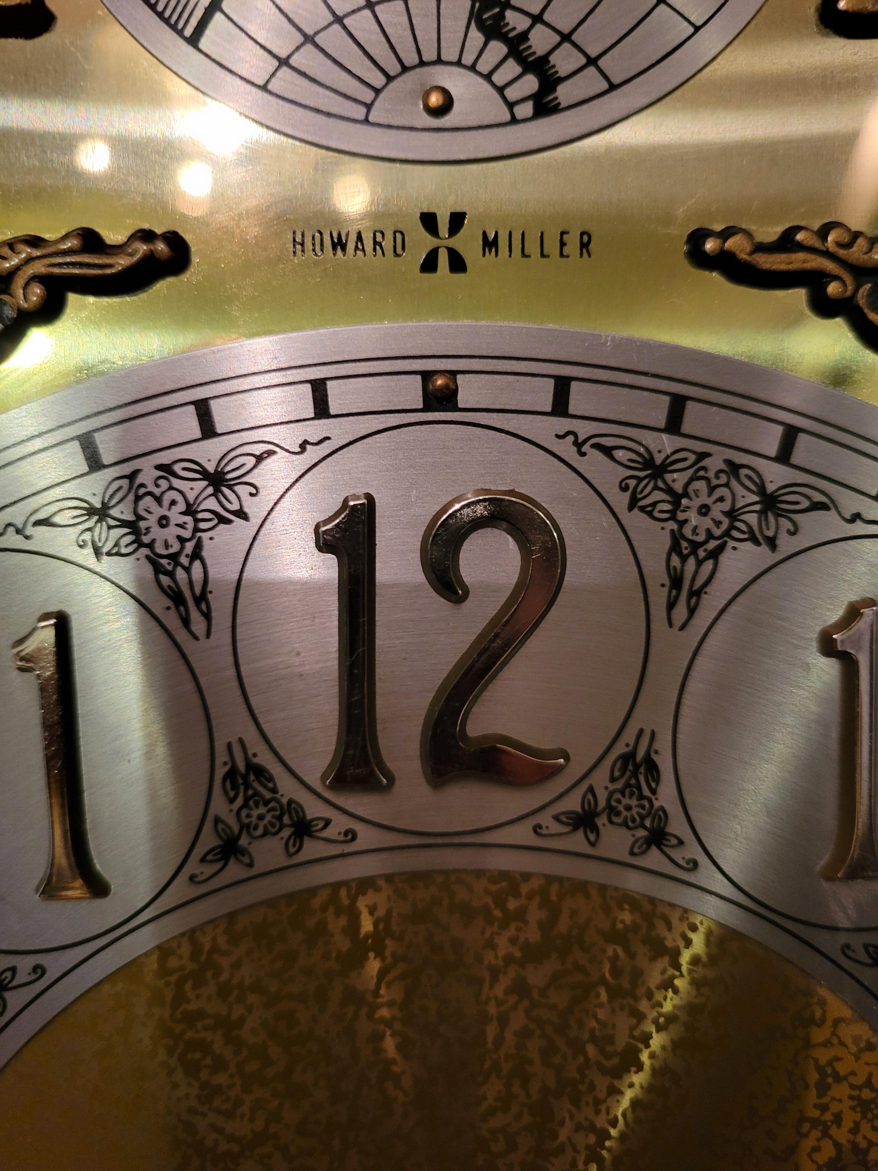 1980, Howard Miller Grandfather Clock, Westminster Chime, Walnut Case 3