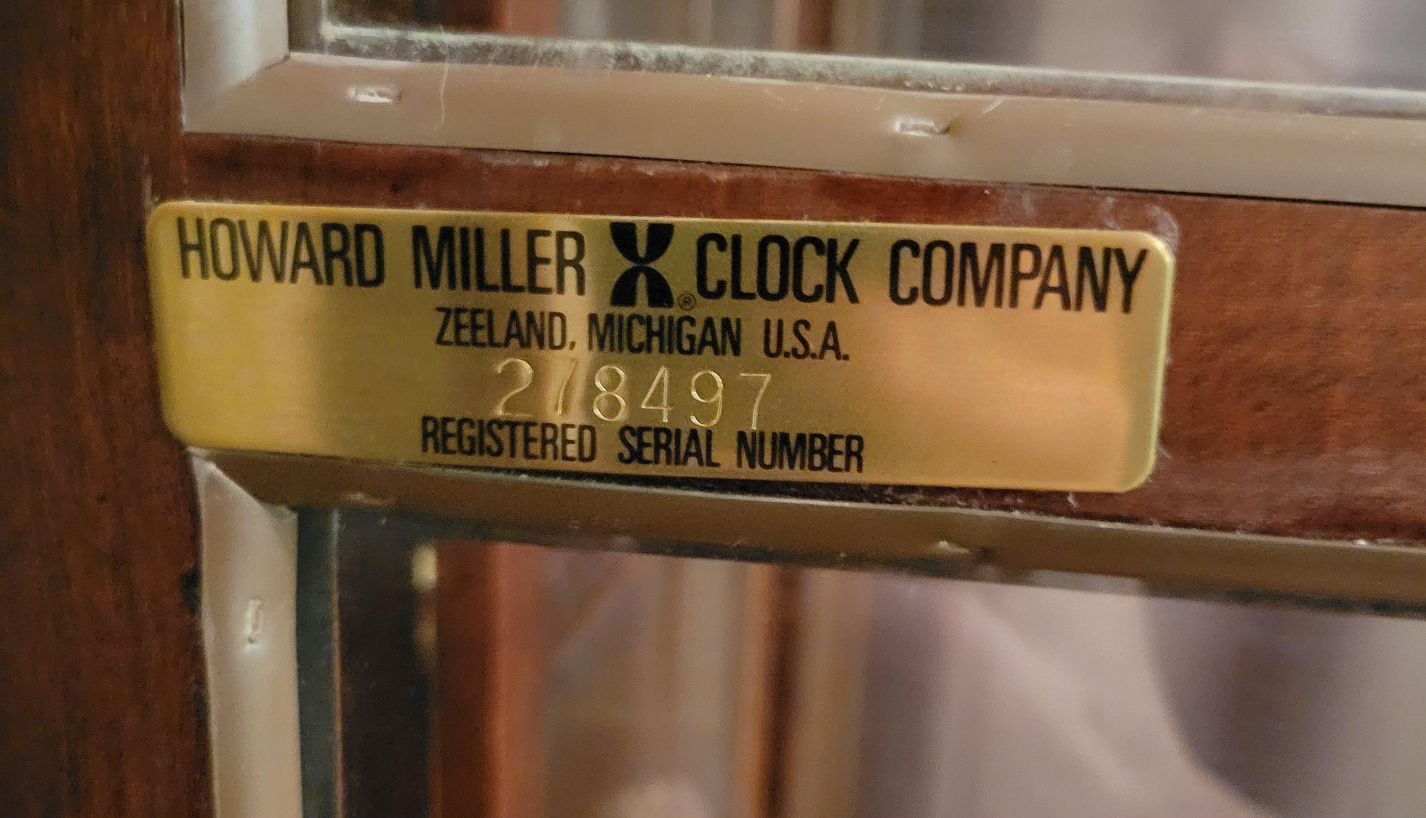1980, Howard Miller Grandfather Clock, Westminster Chime, Walnut Case 4