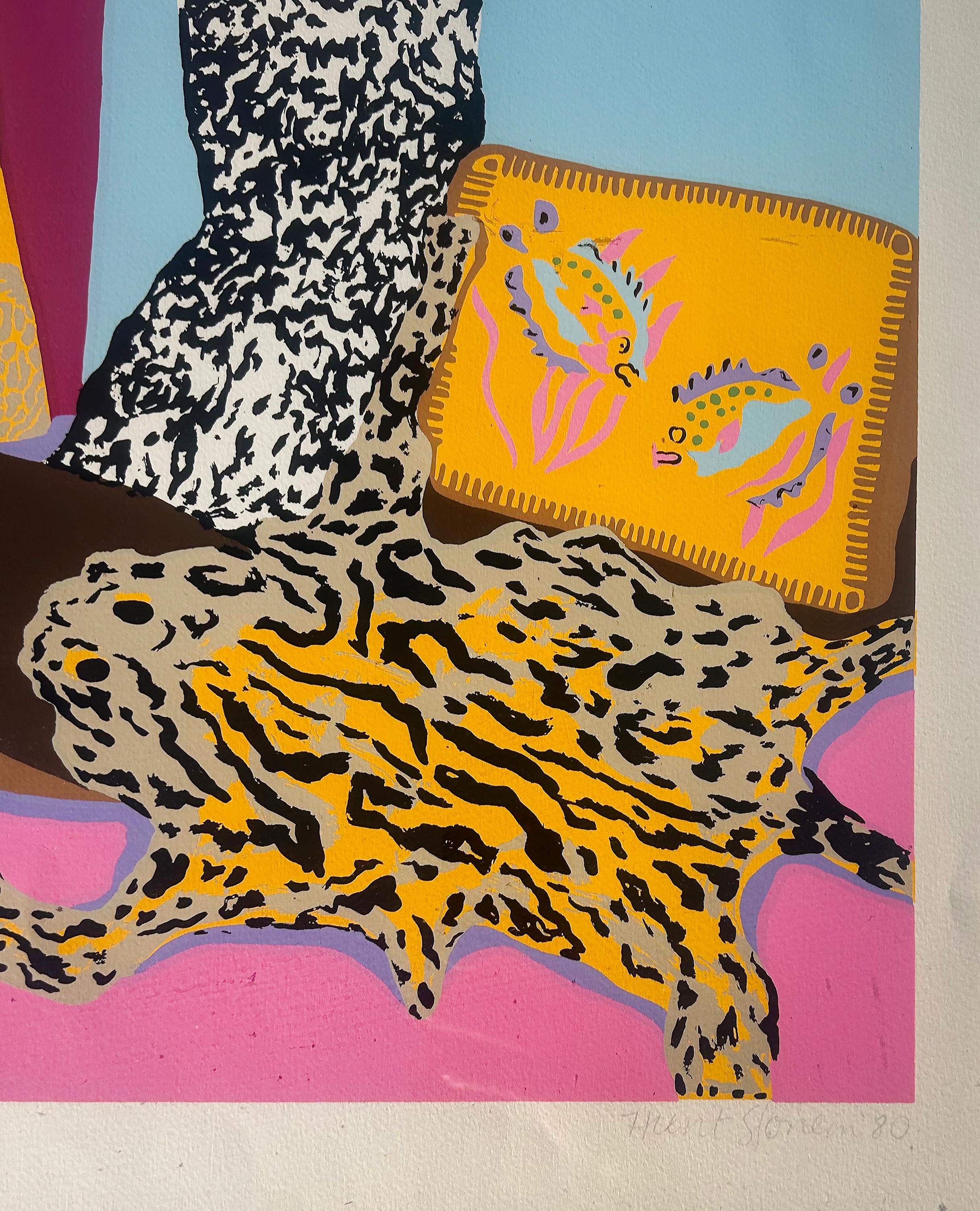 American 1980 Hunt Slonem Pop Art Screen Print 