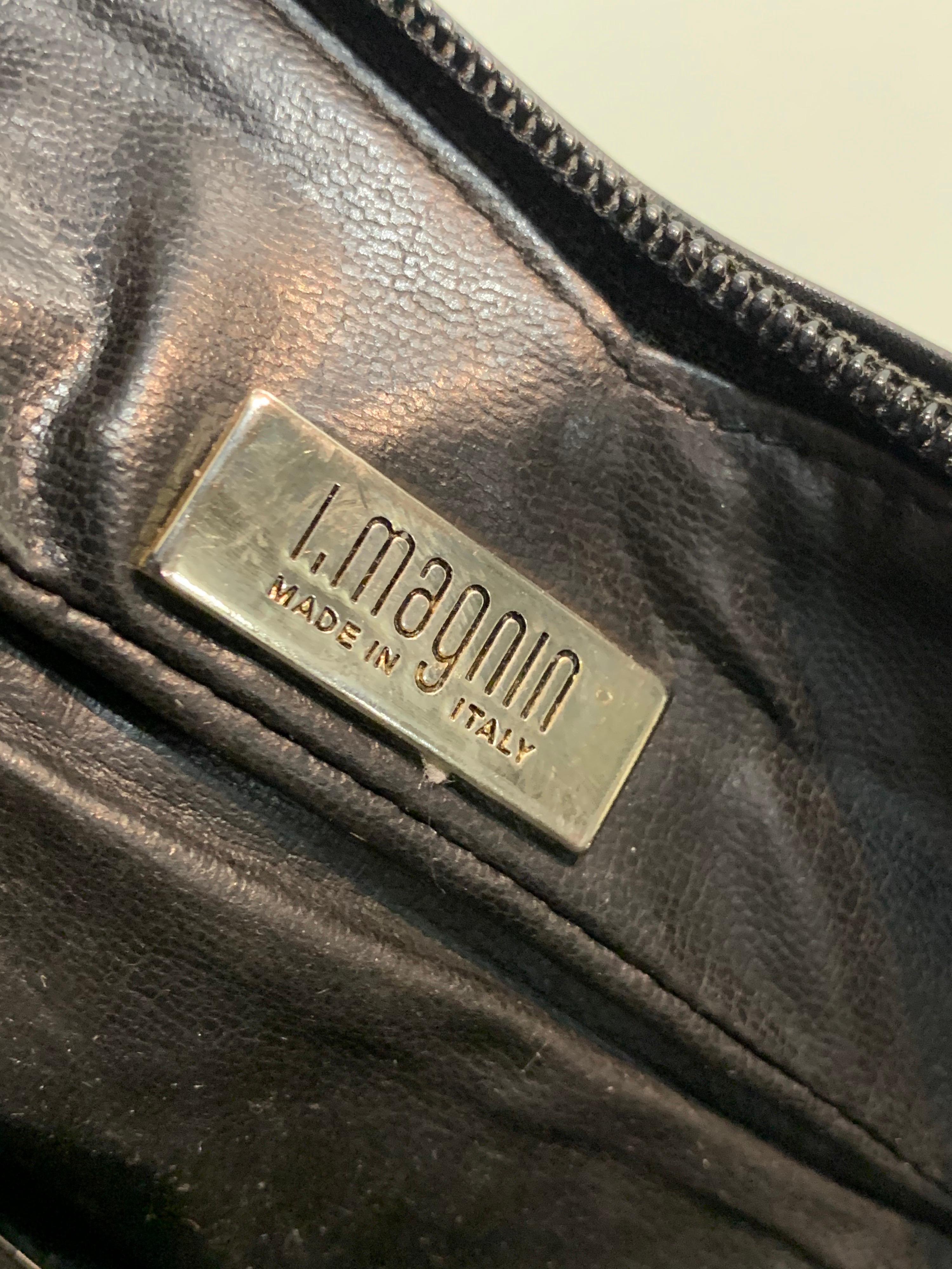 1980 I. Magnin Black Alligator Heart-Shaped Shoulder Bag w/ Leather Strap 2