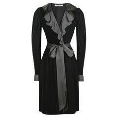 Vintage 1980 Iconic Yves Saint Laurent YSL Black Velvet Dress