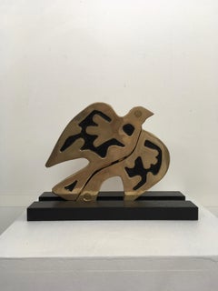 1980 Italy Abstract Bronze Sculpture Bruno Chersicla  Colomba Dove