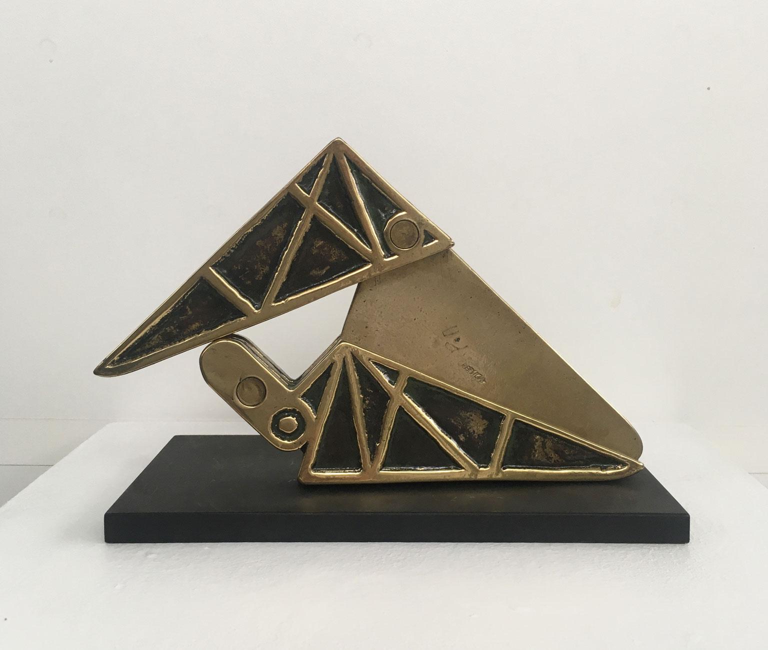 1980 Italy Bronze Abstract Kinetic Sculpture Bruno Chersicla Playwork For Sale 6