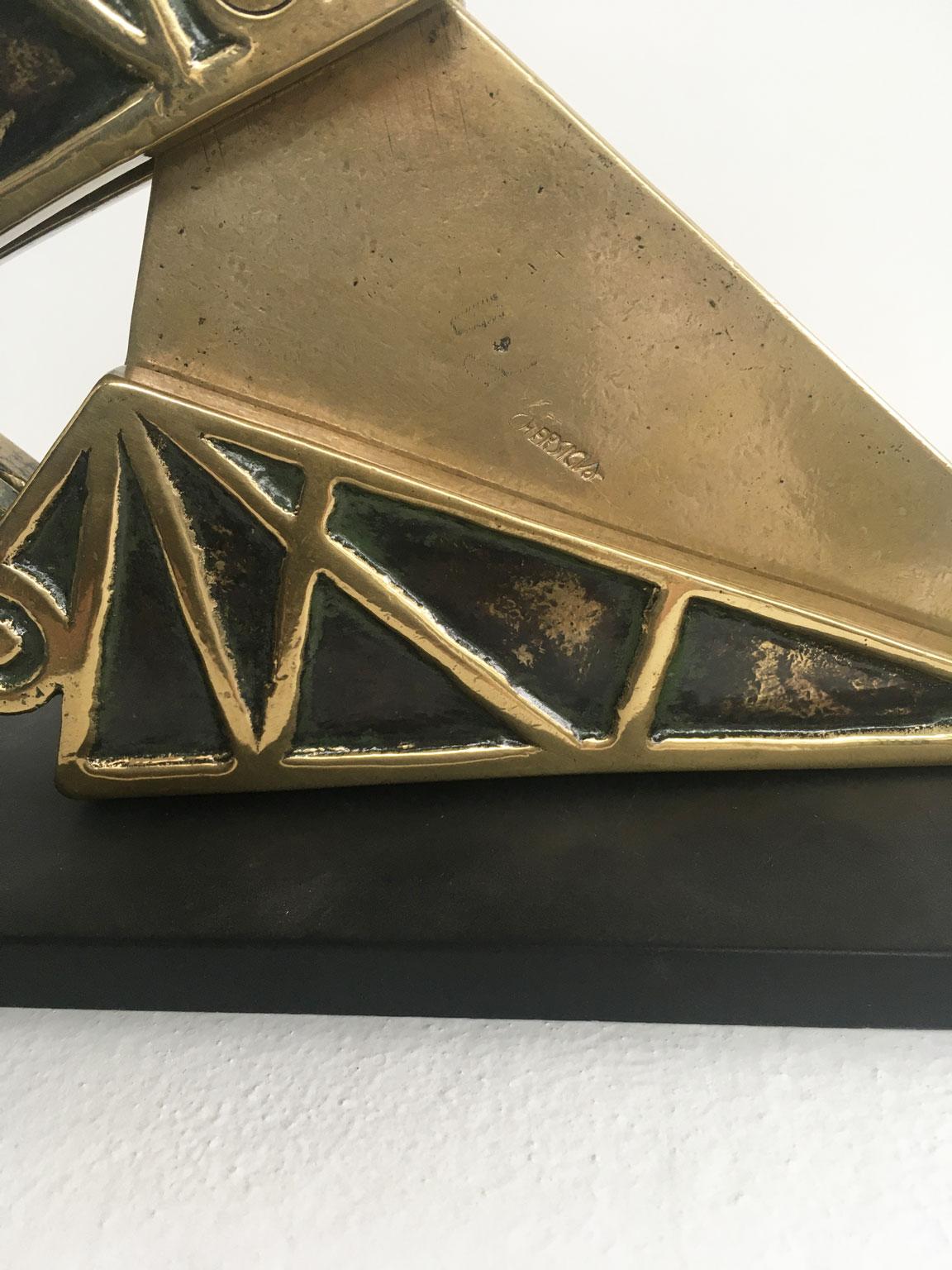 Sculpture cinétique abstraite en bronze de Bruno Chersicla, Italie, 1980 en vente 6