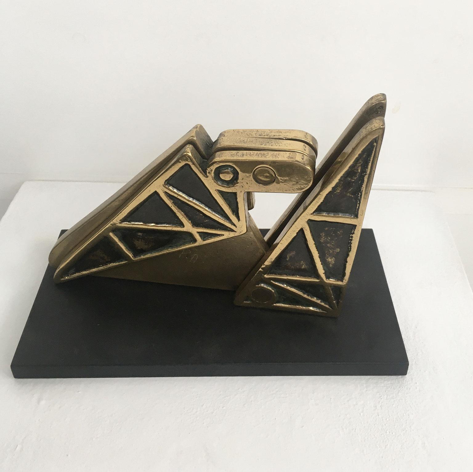 1980 Italy Bronze Abstract Kinetic Sculpture Bruno Chersicla Playwork For Sale 9