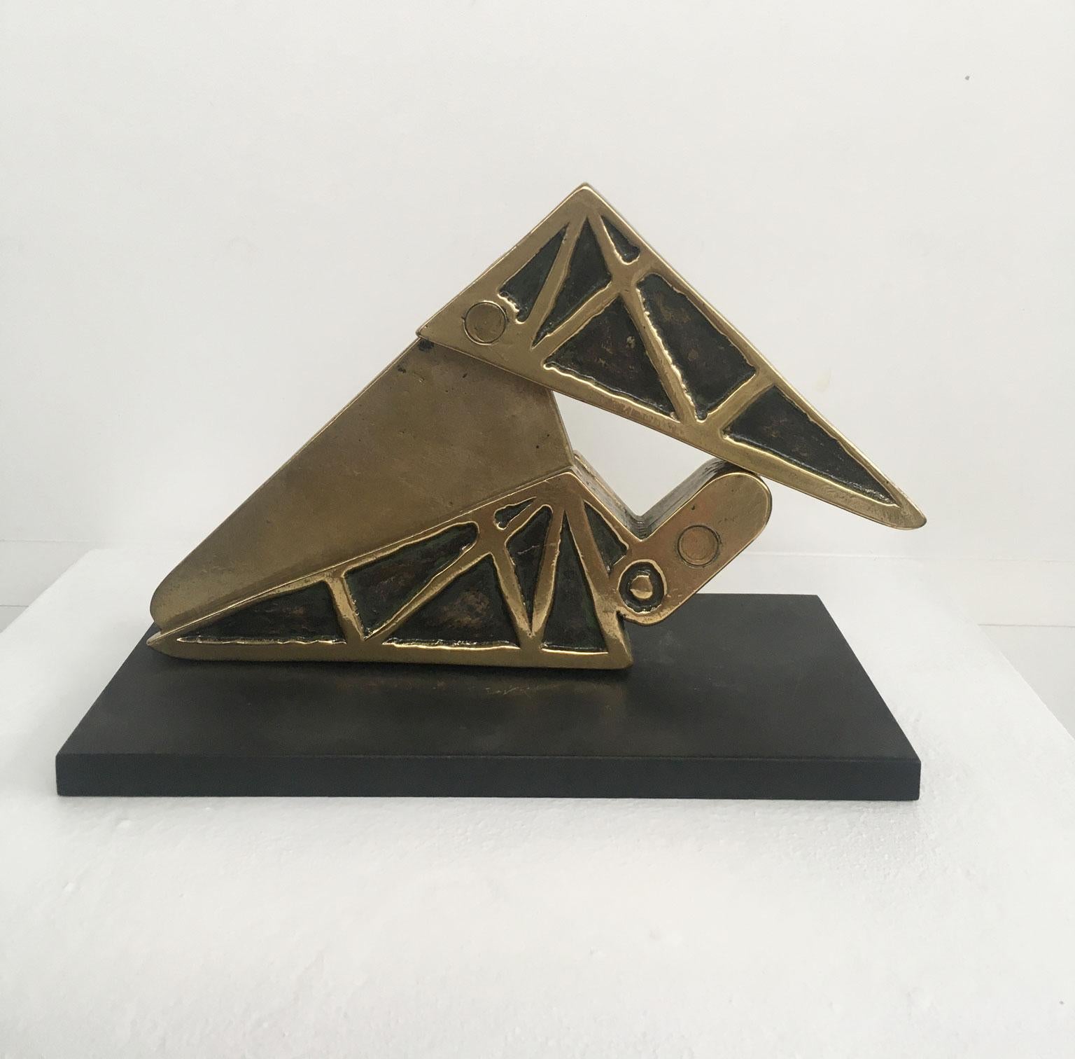 Abstrakte kinetische Skulptur aus Bronze von Bruno Chersicla, Italien, 1980 im Angebot 3