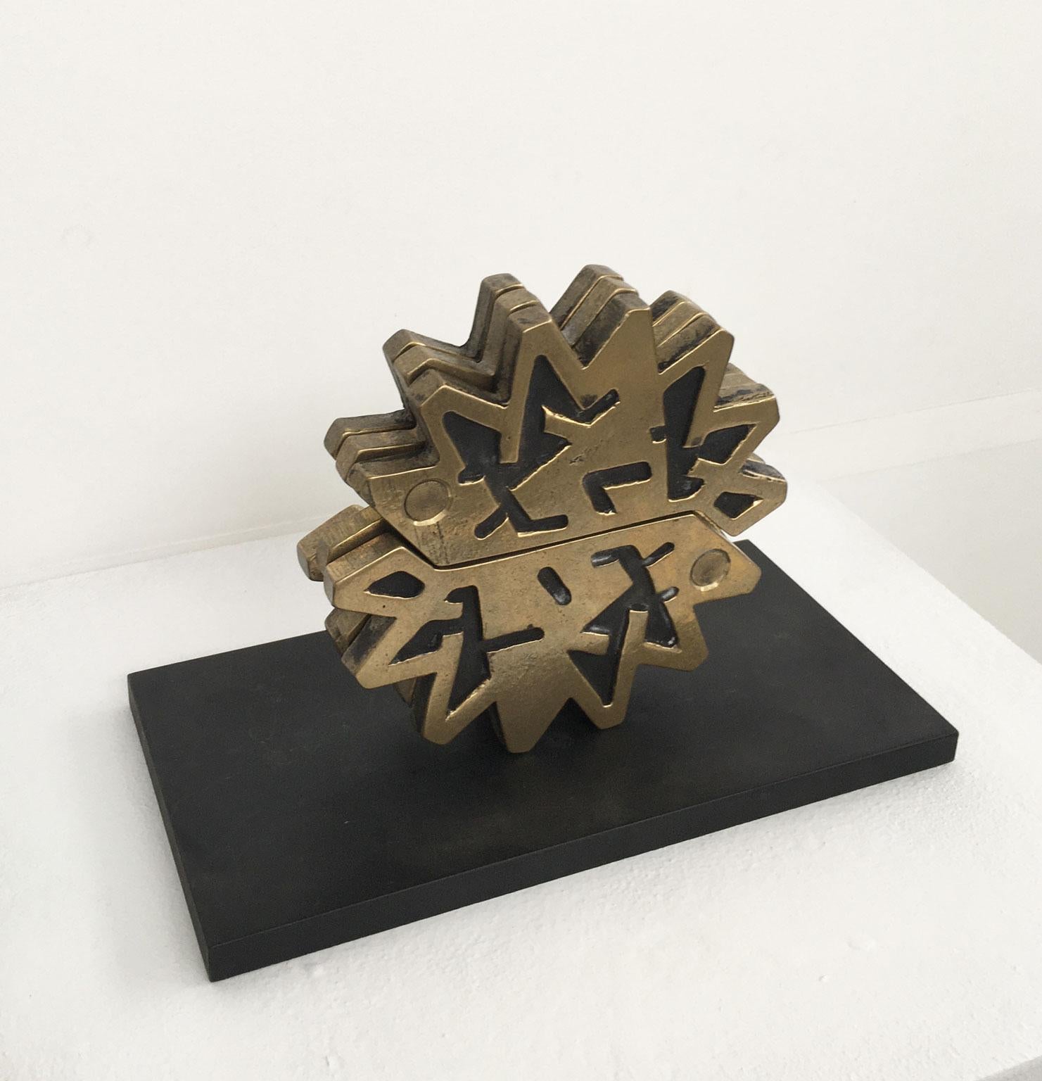 1980 Italy Bronze Abstract Sculpture Bruno Chersicla Ruota Wheel For Sale 9