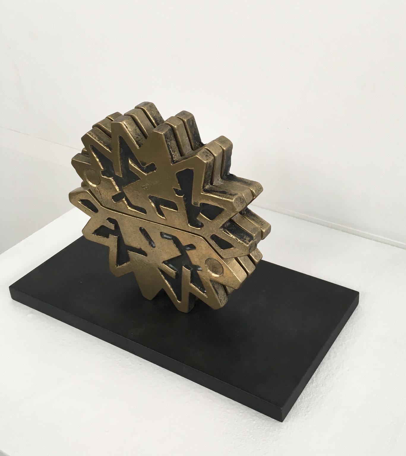 Abstrakte Bronzeskulptur Bruno Chersicla Ruota Rad, Italien, 1980 im Angebot 10