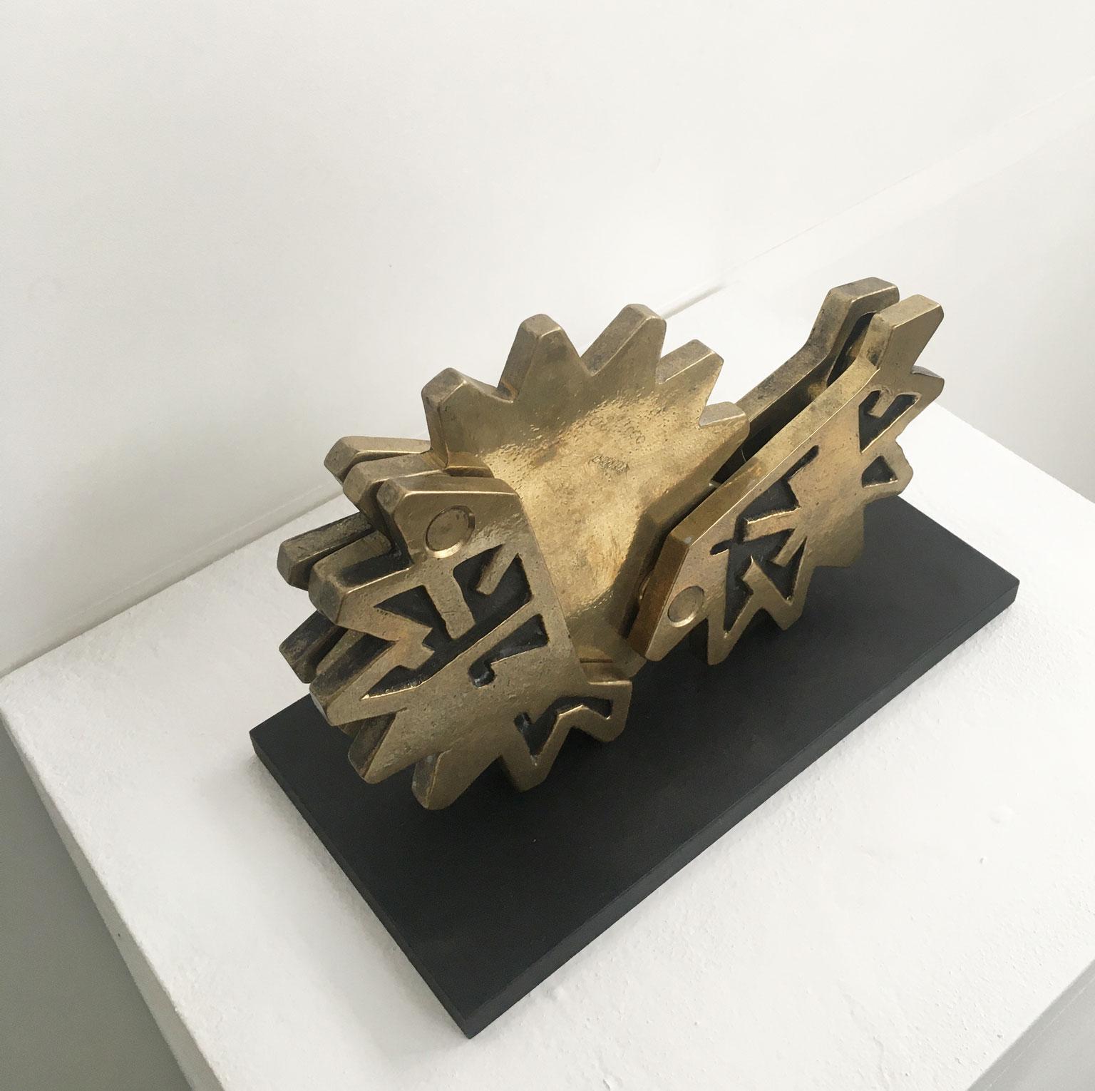 Abstrakte Bronzeskulptur Bruno Chersicla Ruota Rad, Italien, 1980 im Angebot 3