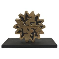 Abstrakte Bronzeskulptur Bruno Chersicla Ruota Rad, Italien, 1980